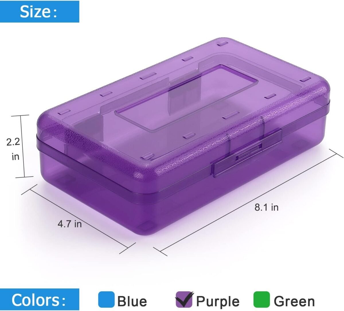 1747189425 tamaki 1 pack plastic pencil box large capacity pencil boxes clear boxes with snap tight lid stackable design and stylish office supplies storage organizer box purple.jpg