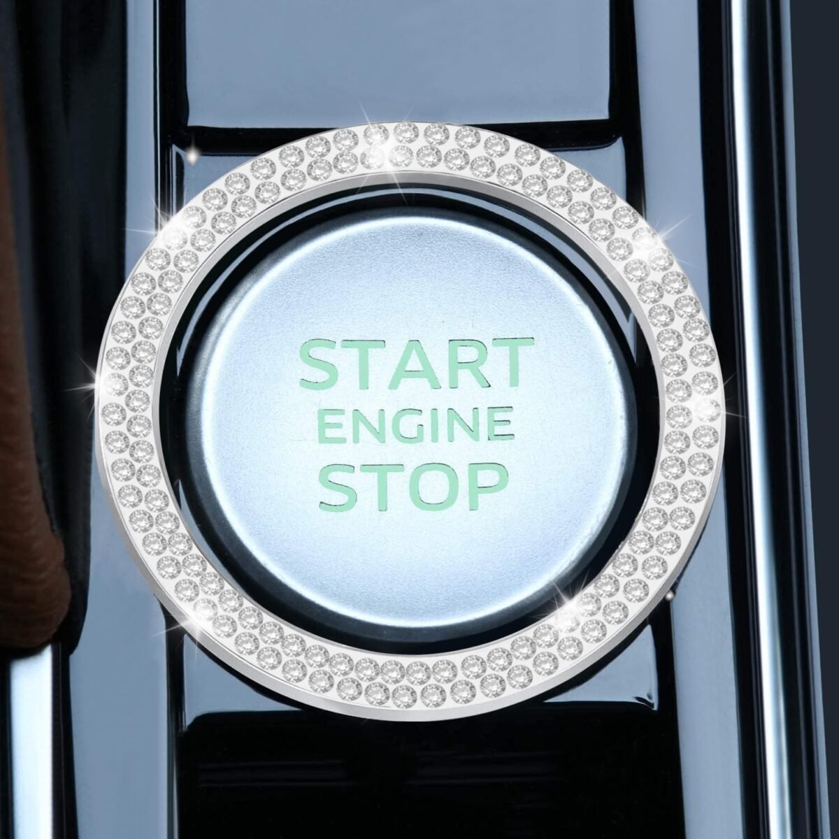 1747236308 livtee 2 pcs crystal double rhinestone car engine start stop decoration ring bling car interior accessories for women push to start button coversticker key ignition knob bling ring white.jpg