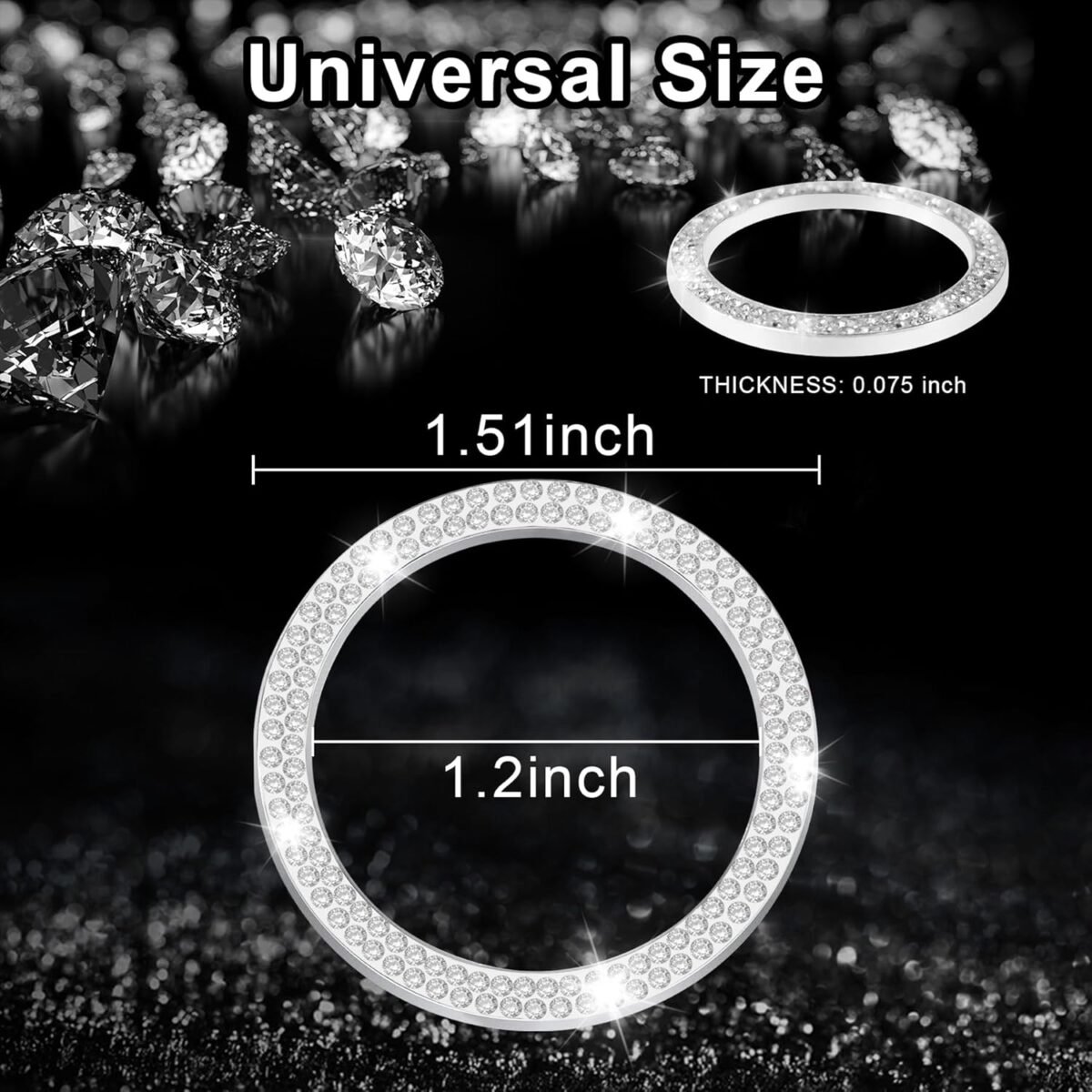 1747236310 livtee 2 pcs crystal double rhinestone car engine start stop decoration ring bling car interior accessories for women push to start button coversticker key ignition knob bling ring white.jpg