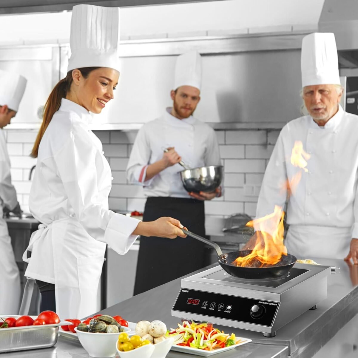 1747236385 vbgk commercial induction cooktop 5000w professional 220v hot plate with lcd touch knob control 4 hours timer 16 power levels auto shut off stove top with plug.jpg