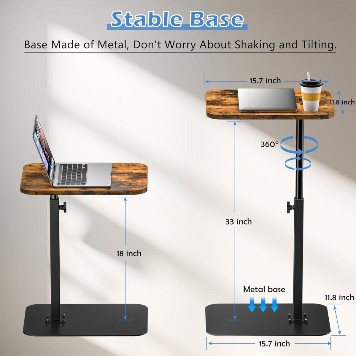1747265084 side table sofa tray for couch heavy metal base swiveladjustable height sofa bed bathroom study tv tray c shaped end table food snack trays for eating.jpg