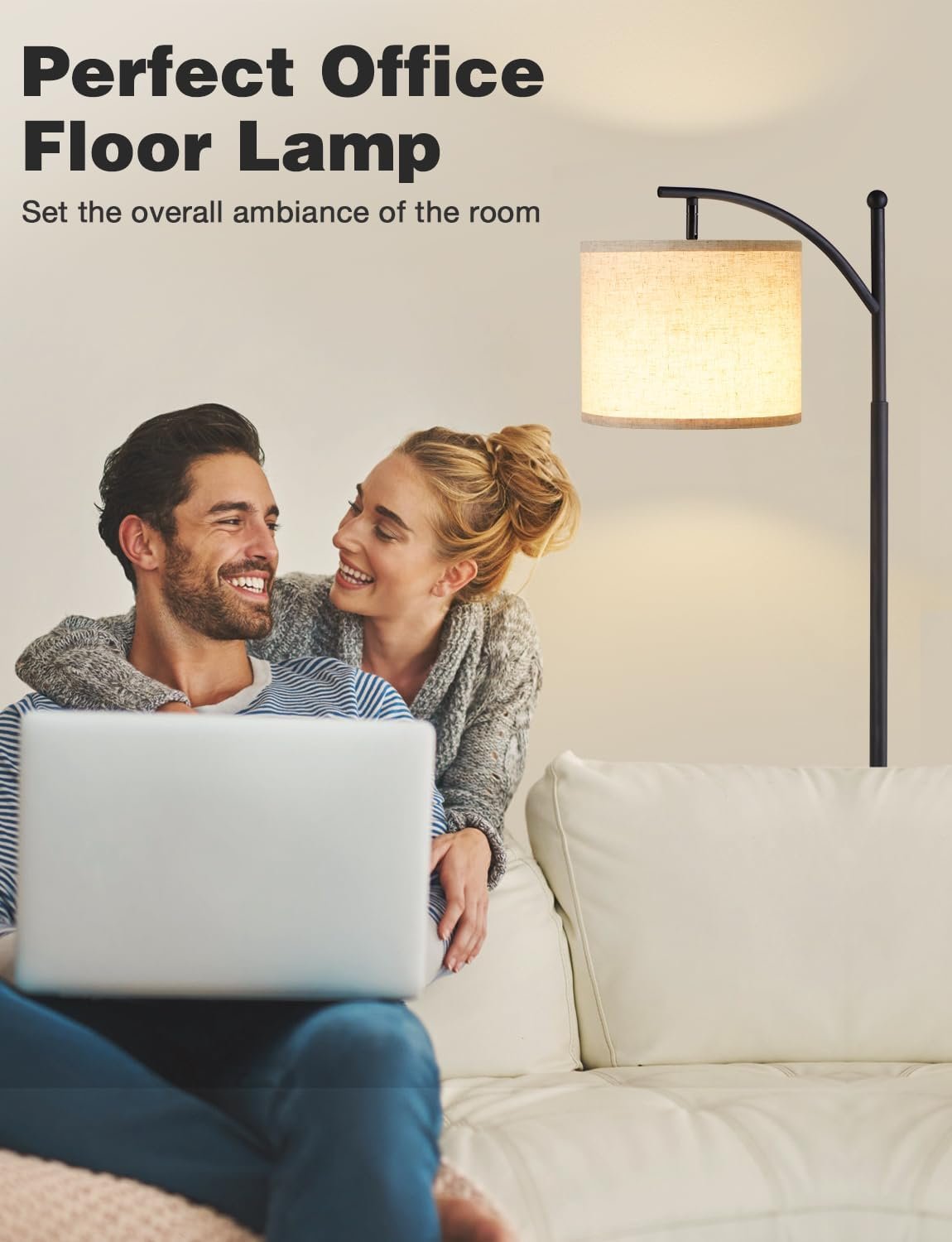 1747309984 ambimall 60 floor lamps for living room with 3 color temperatures bulb adjustable linen shade tall lamp for living room bedroom office classroom dorm room9w bulb included.jpg