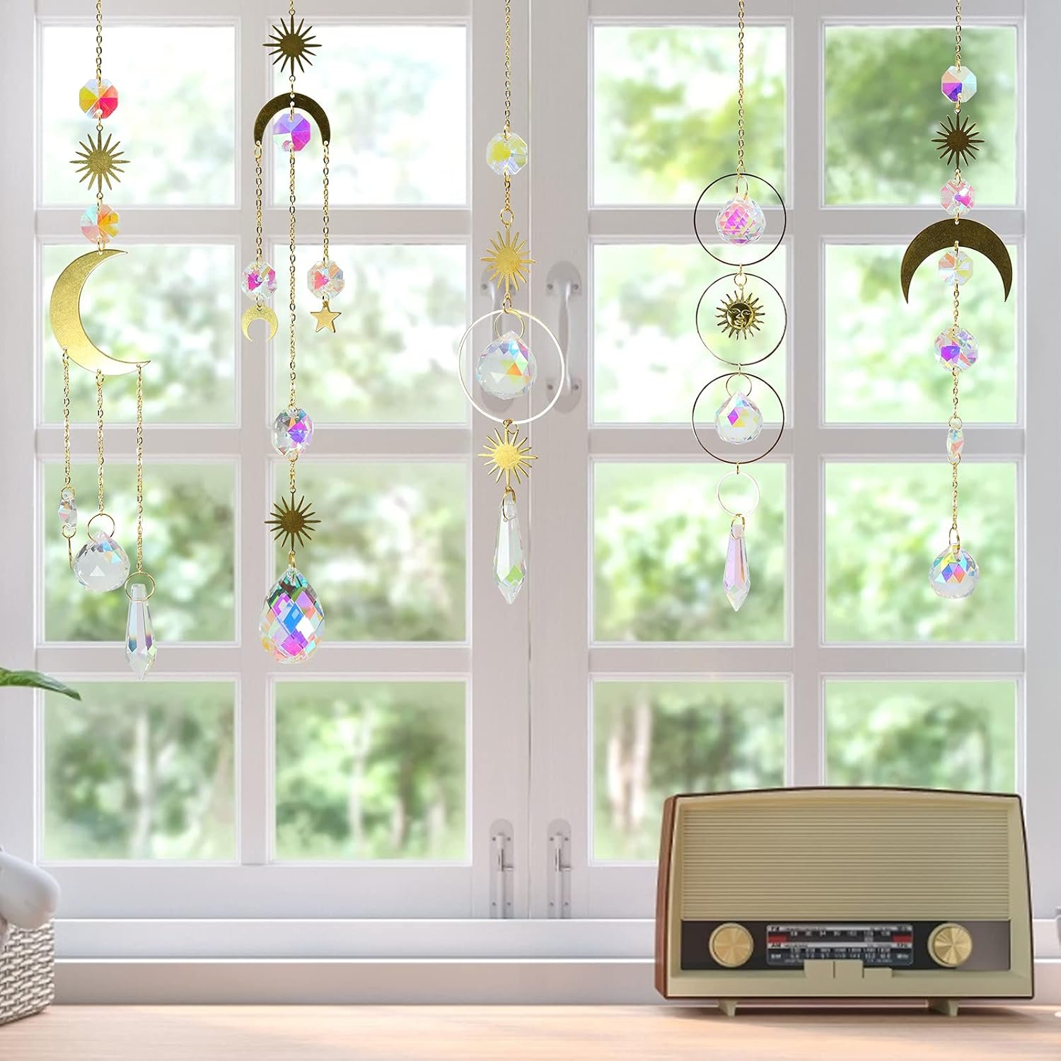 1747318941 6pieces colorful crystals suncatcher hanging sun catcher with chain pendant ornament crystal balls for window home garden christmas day party wedding decoration.jpg