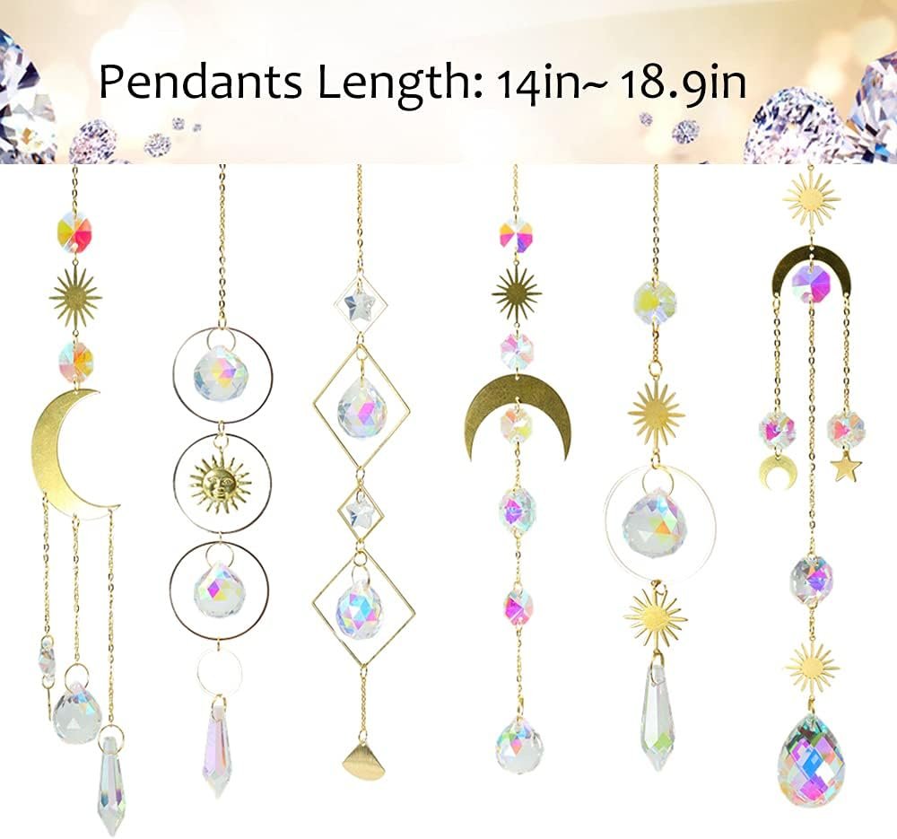 1747318943 6pieces colorful crystals suncatcher hanging sun catcher with chain pendant ornament crystal balls for window home garden christmas day party wedding decoration.jpg