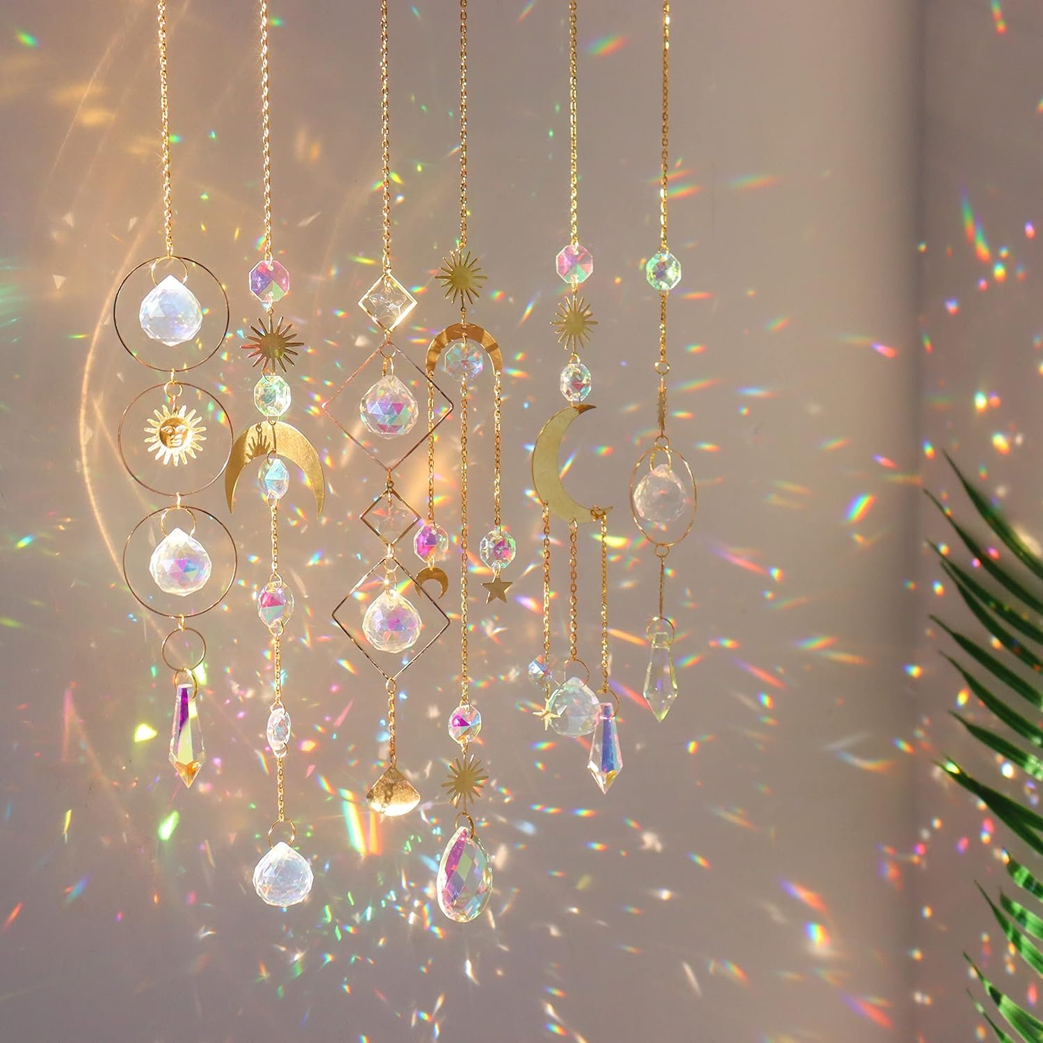1747318947 6pieces colorful crystals suncatcher hanging sun catcher with chain pendant ornament crystal balls for window home garden christmas day party wedding decoration.jpg