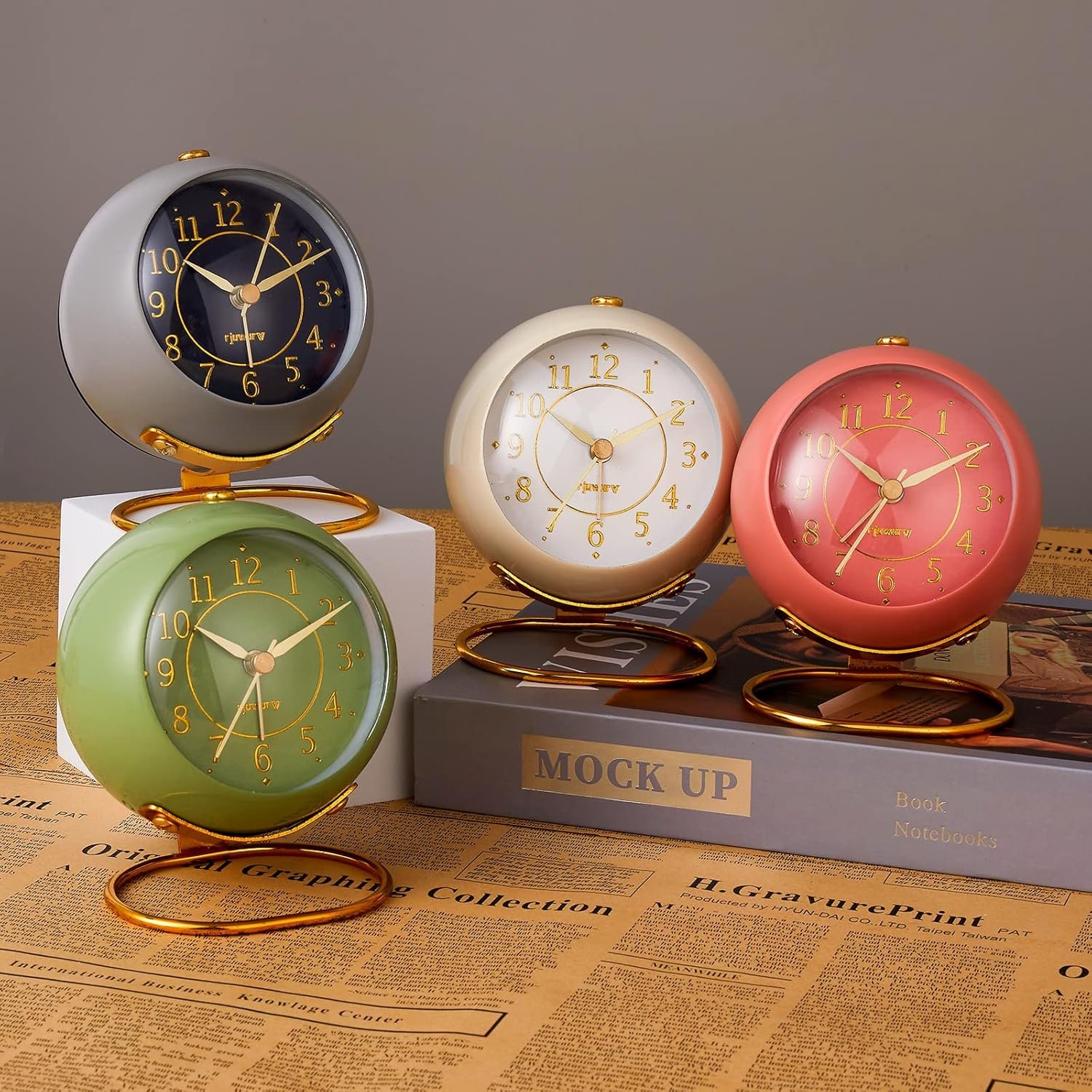 1747339475 metal desk clock retro bedroom table vintage analog alarm clock silent non ticking gold clock bedside decorolive green.jpg