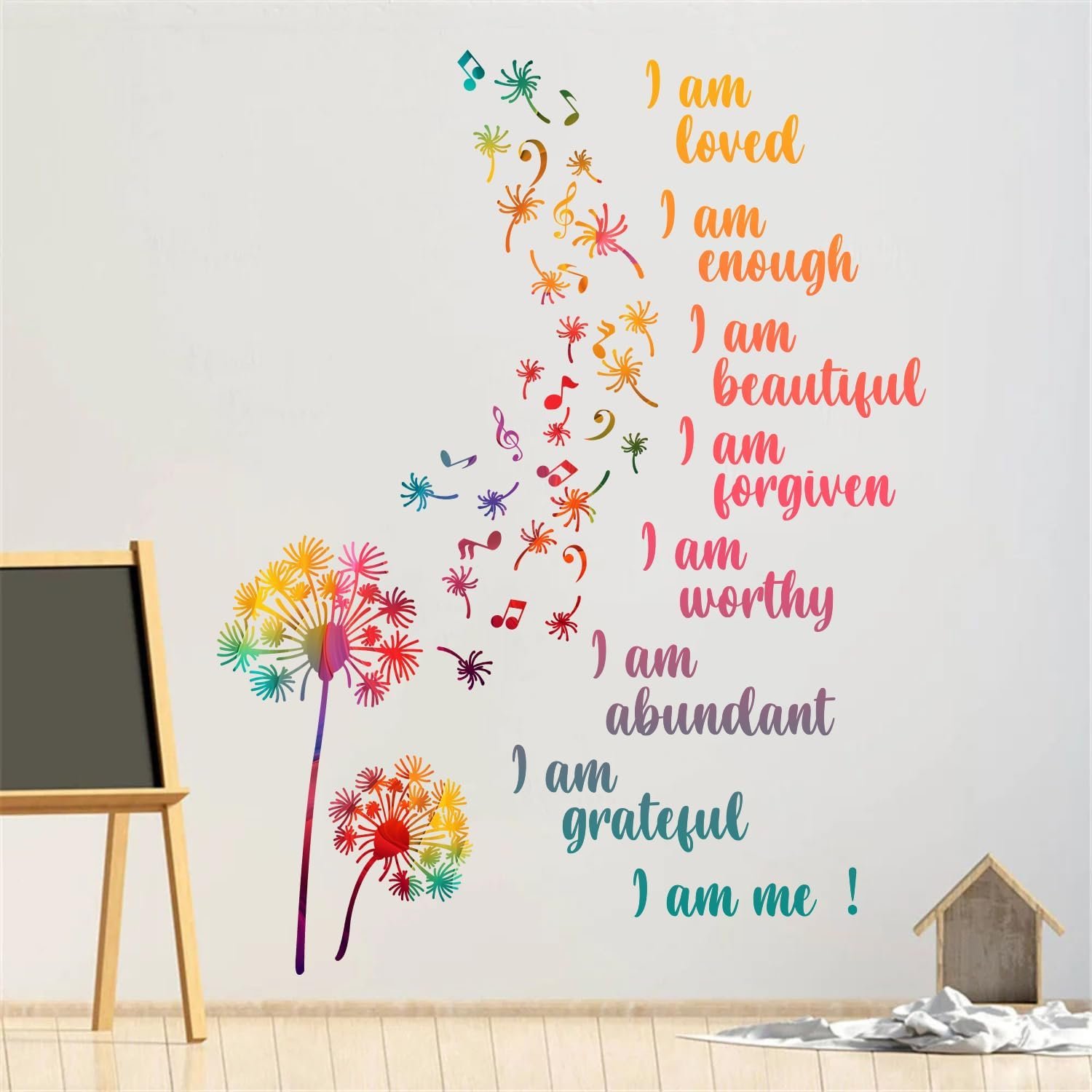1747351212 colorful dandelion wall stickers motivational quote i am affirmation vinyl wall decals removable dandelion flying musical note diy wall art for kids bedroom office classroom decor.jpg