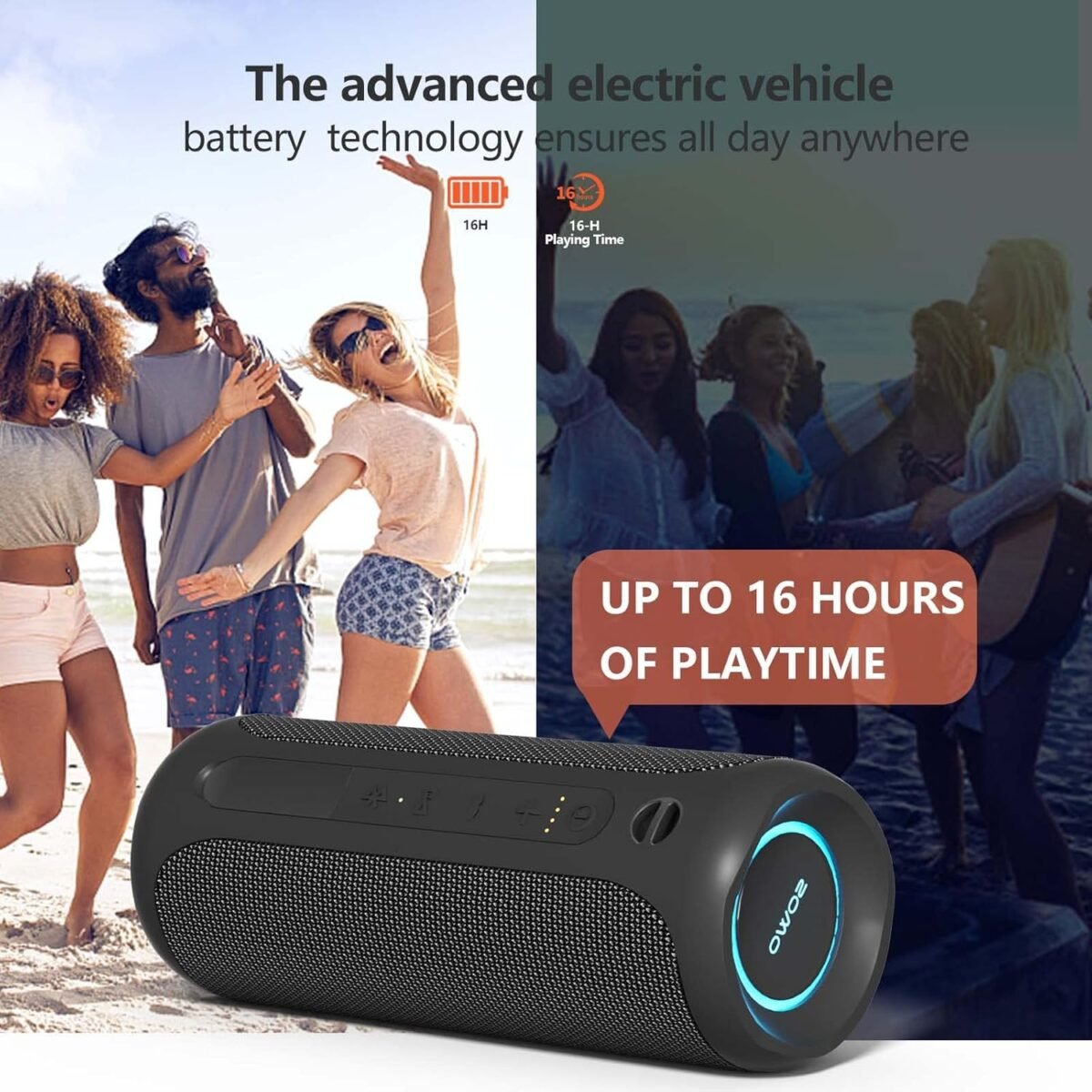 1747353473 wireless portable speakeripx7 waterproof bluetooth speaker 25w loud stereo sound bassboom technology tws pairing built in mic 16h playtime with lights for home outdoor black.jpg