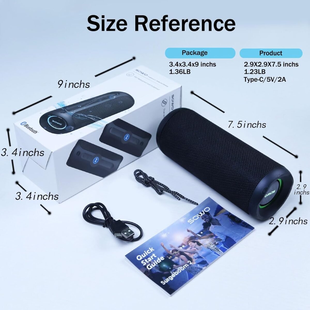 1747353477 wireless portable speakeripx7 waterproof bluetooth speaker 25w loud stereo sound bassboom technology tws pairing built in mic 16h playtime with lights for home outdoor black.jpg