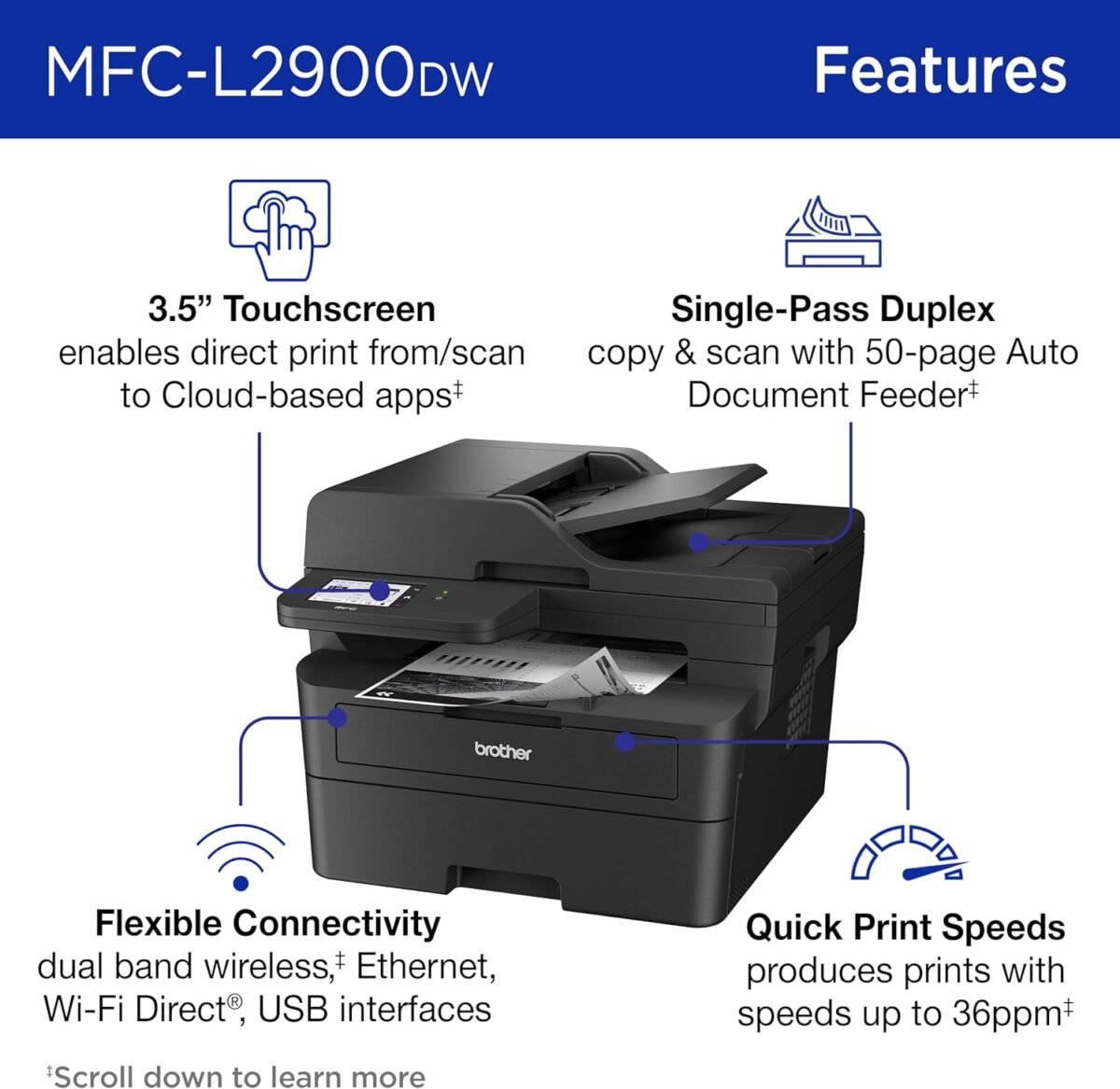 1747372342 brother professional laser printer with scanner high speed 36 ppm monochrome all in one wireless duplex printing and scanning cloud ready 3.5 in touchscreen for small business mfc l2900dw.jpg