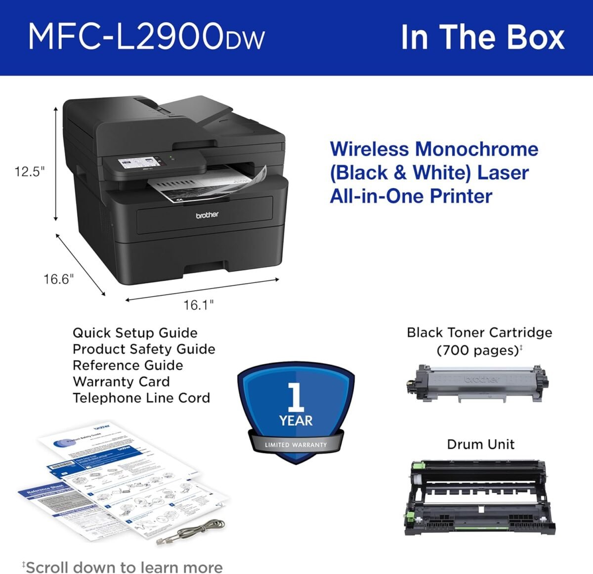1747372346 brother professional laser printer with scanner high speed 36 ppm monochrome all in one wireless duplex printing and scanning cloud ready 3.5 in touchscreen for small business mfc l2900dw.jpg