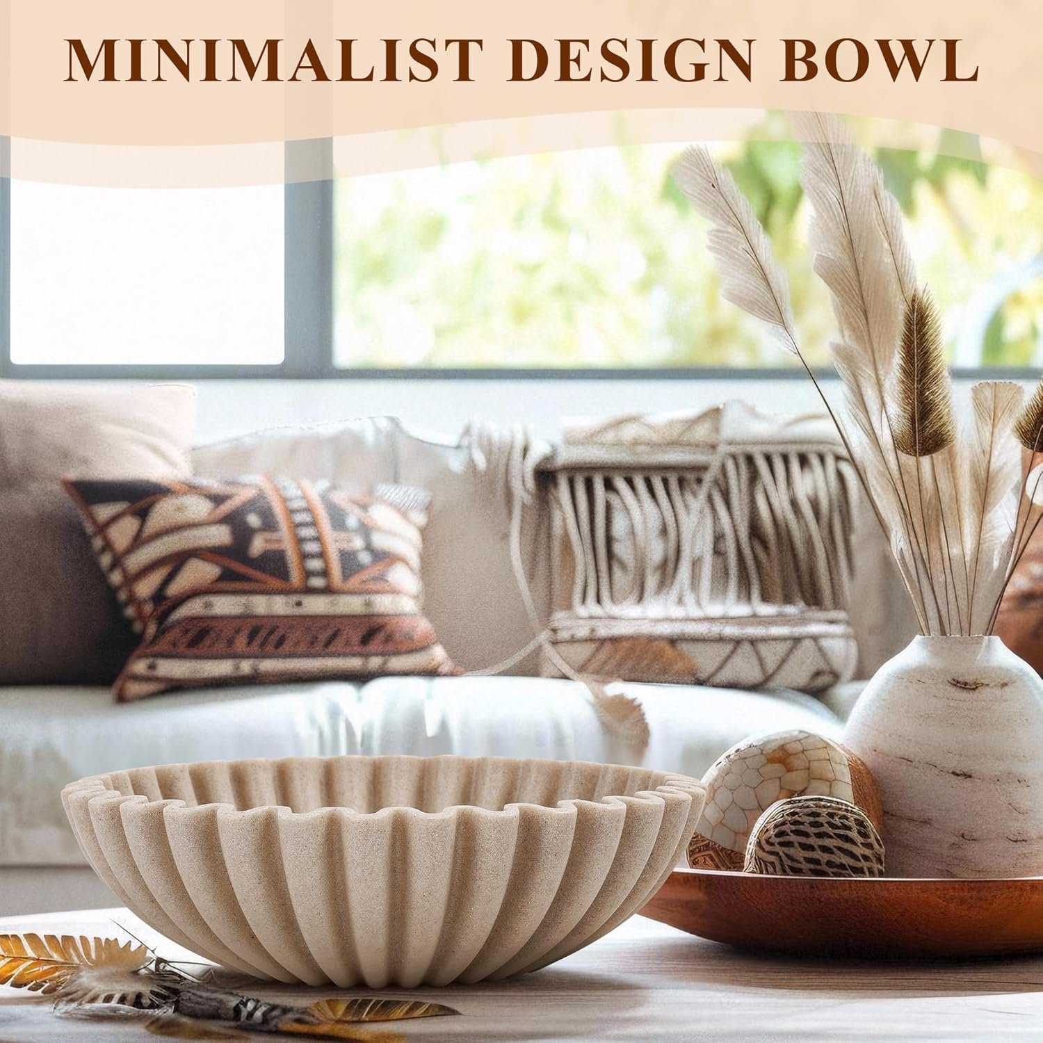 1747384444 large decorative bowl modern handicraft bowls for home decor decorative fruit bowl for kitchen counter ruffle decor stylish key bowl for entry table artificial stone beige.jpg