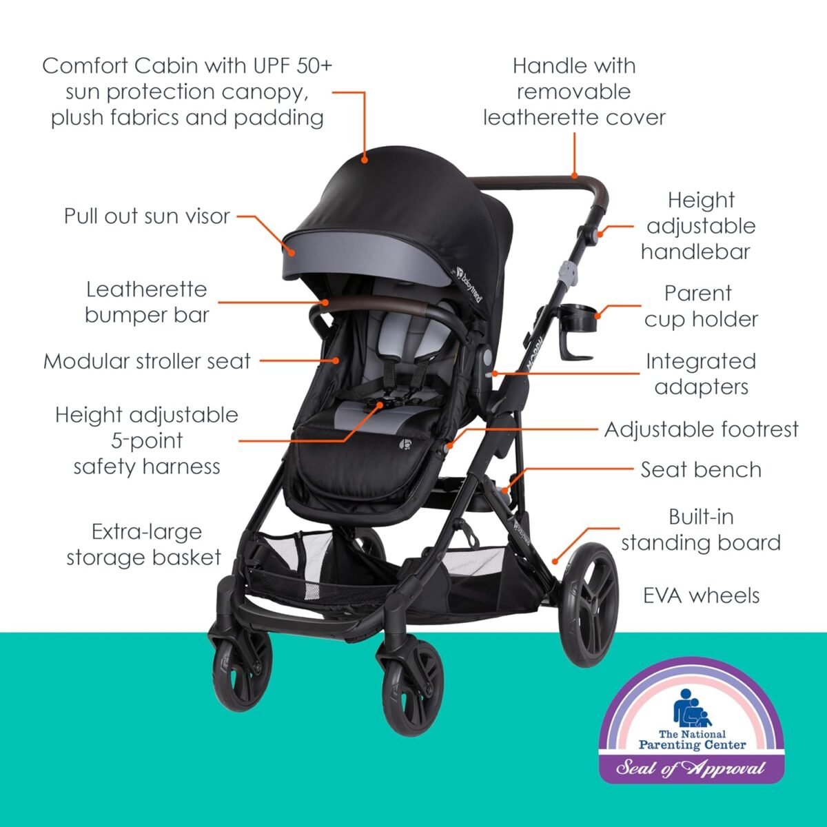 1747396275 baby trend morph single to double modular stroller dash black.jpg