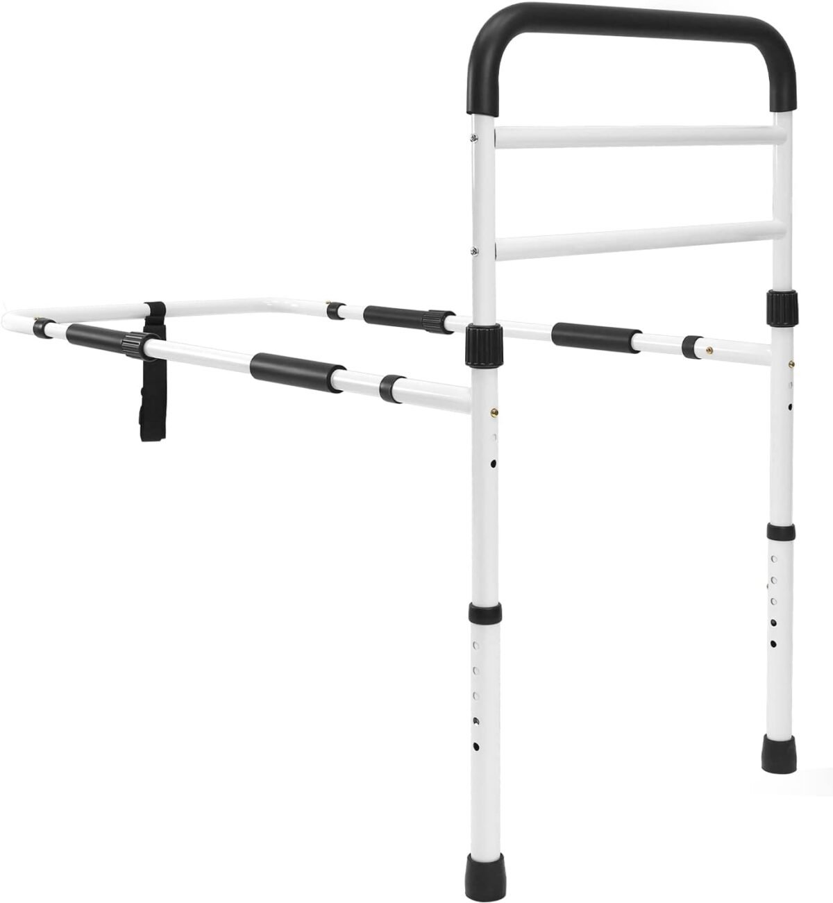 1747429651 fsahsa eligible vaunn medical new adjustable bed assist rail handle passed astm f3186–17 safety standard and hand guard grab bar bedside safety and stability tool free assembly whiteblack.jpg