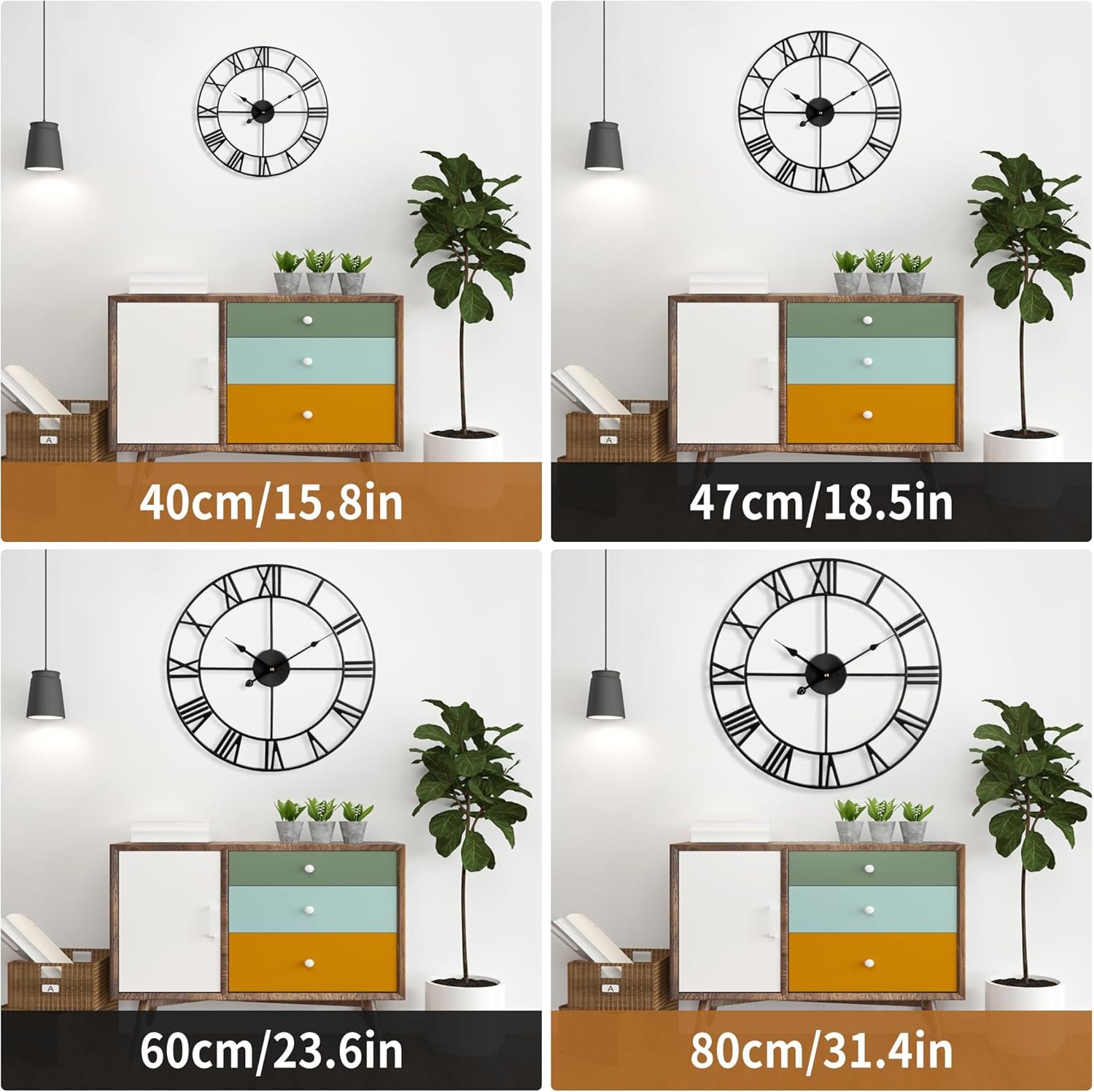 1747439079 large wall clock 40cm 16 inches silent non ticking metal wall clock black vintage modern style battery operated ideal for living room bedroom office farmhouse decor.jpg