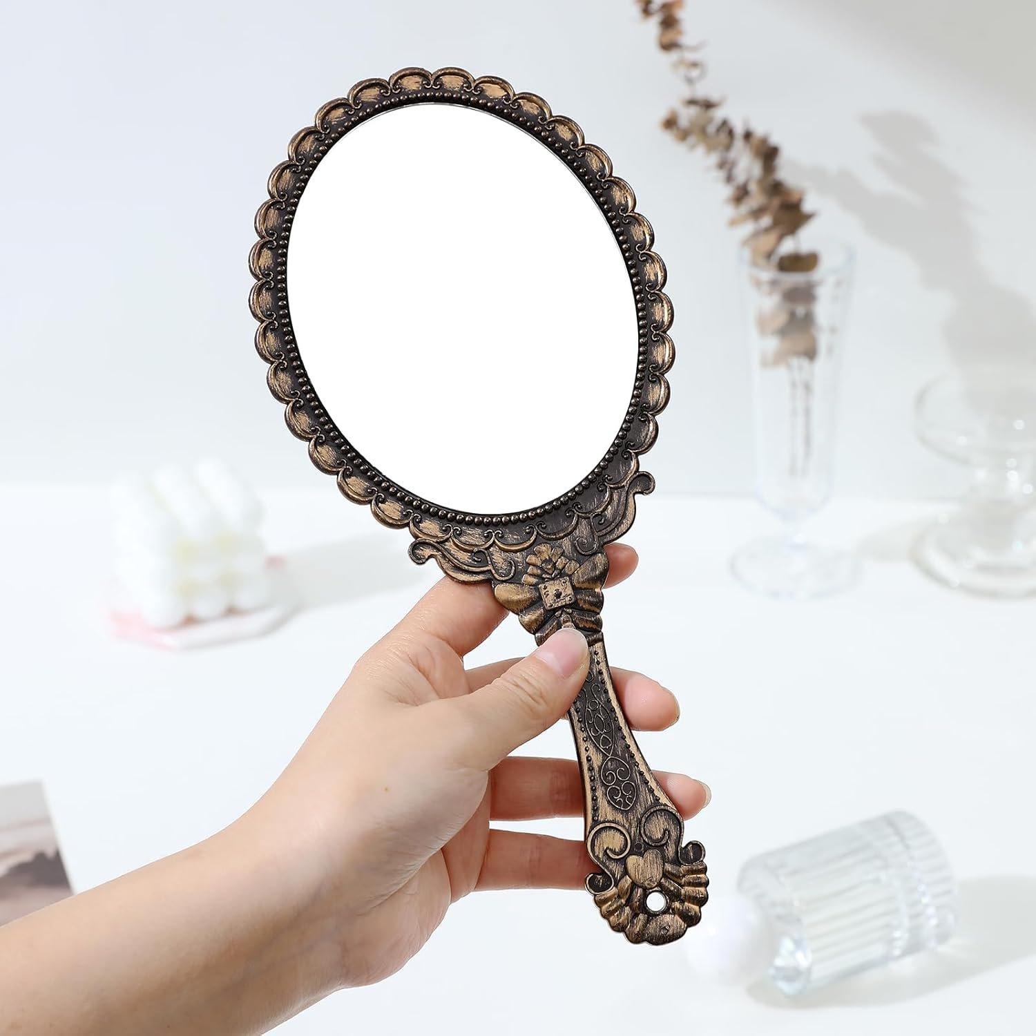 1747478440 xpxkj hand mirror vintage handheld mirror with handle vanity makeup mirror travel mirrors rust gold oval.jpg