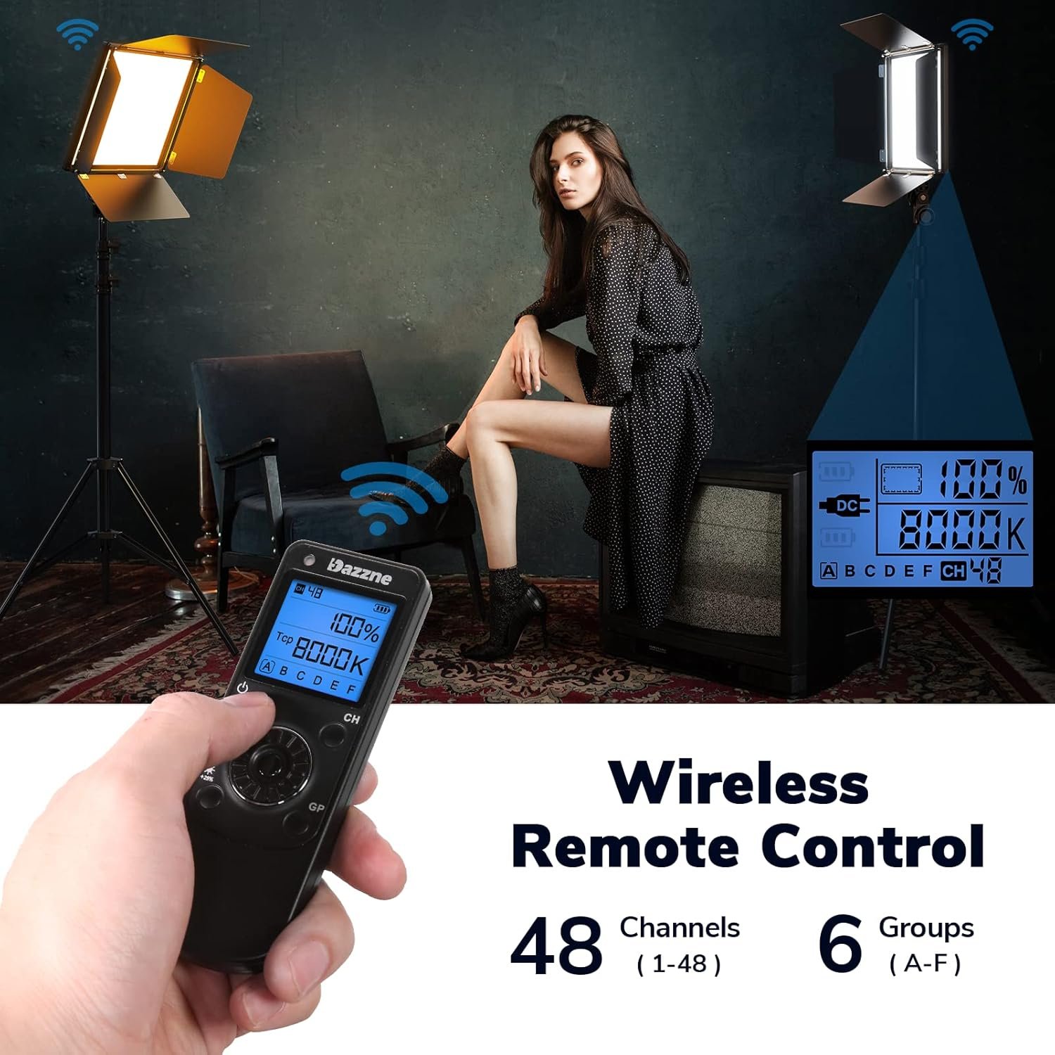 1747491767 d50 photography lighting with barn door 2 pack 15.4 led video light with remote 45w 3000k 8000k dimmable bi color panel light for live streamingwedding shootingvideo recordingstudiofilm.jpg