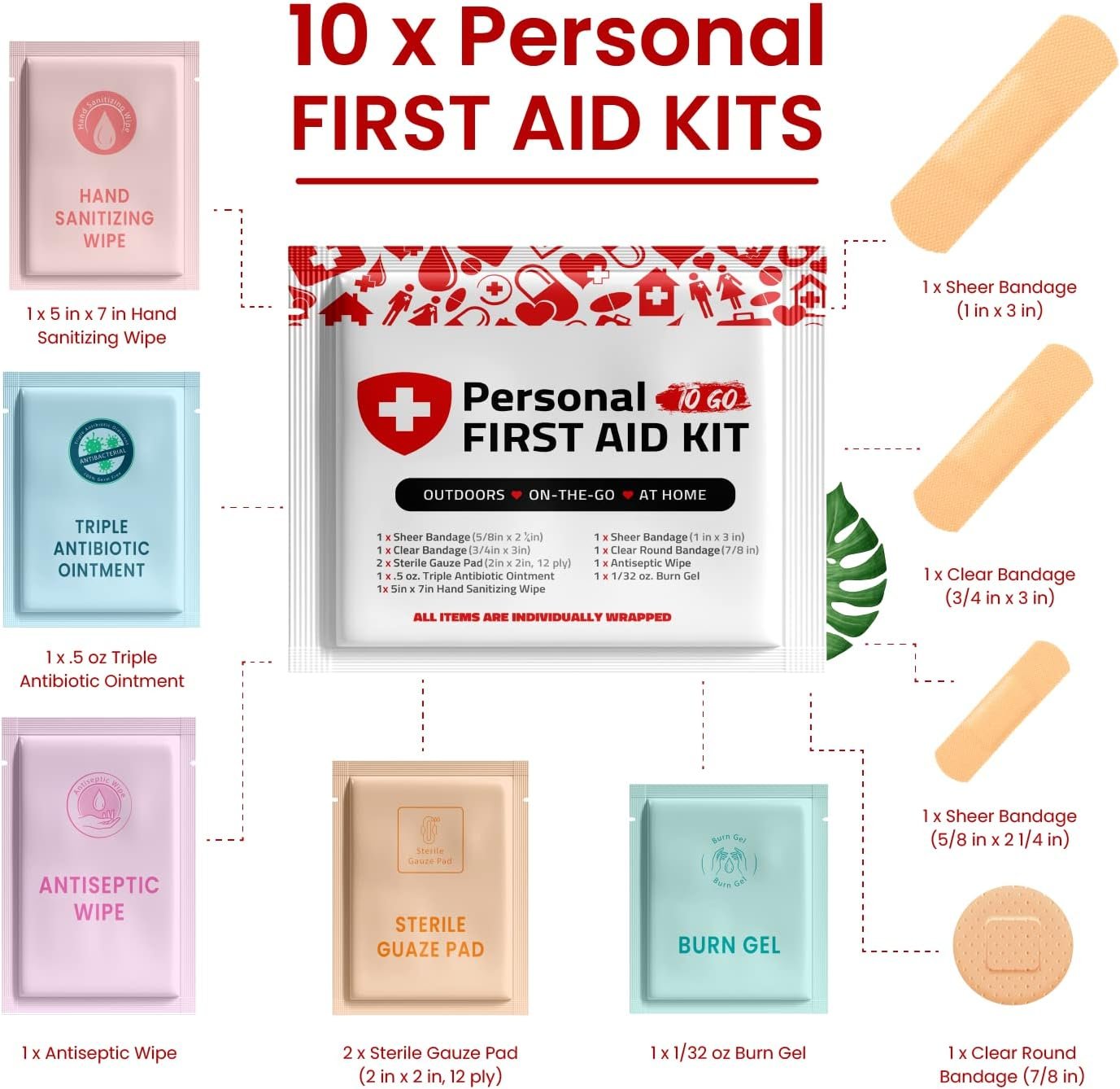 1747502017 portable travel size first aid kit assorted pack perfect for home office car school business travel hiking hunting and outdoors individually wrapped first aid products 5.jpg