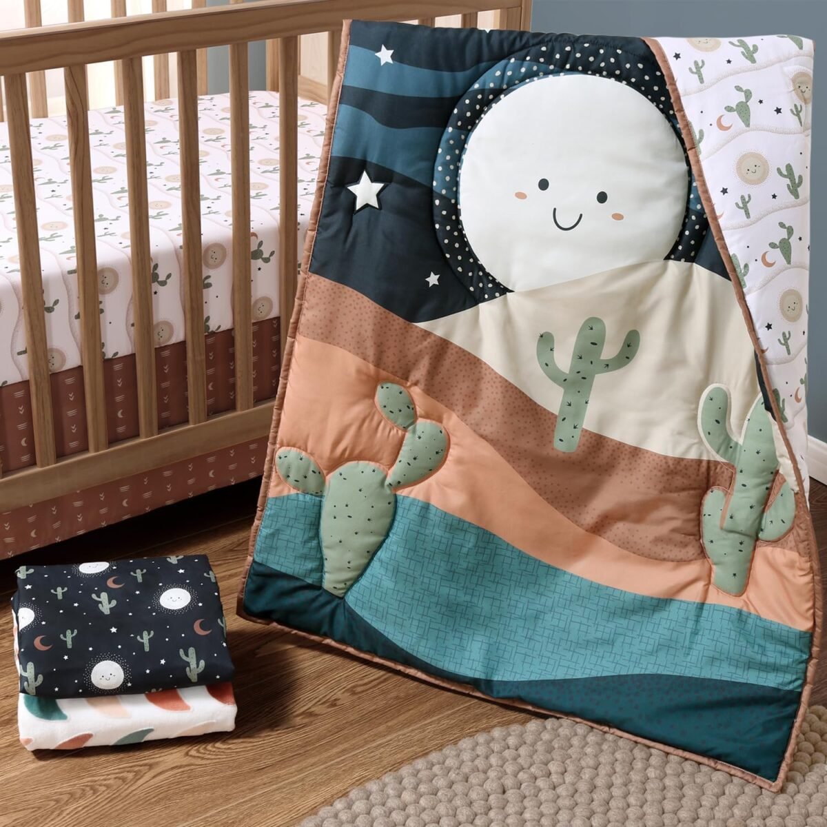 1747517799 the peanutshell 5 piece baby crib bedding set for boys girls newborn infant toddler nursery bed set decor with fitted crib sheets blanket dust ruffle comforter joshua tree.jpg