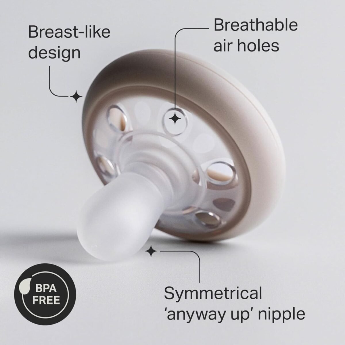1747536162 tommee tippee breast like pacifier 0 6 months symmetrical design natural breast like baglet bpa free binkies rosegreencream pack of 4.jpg