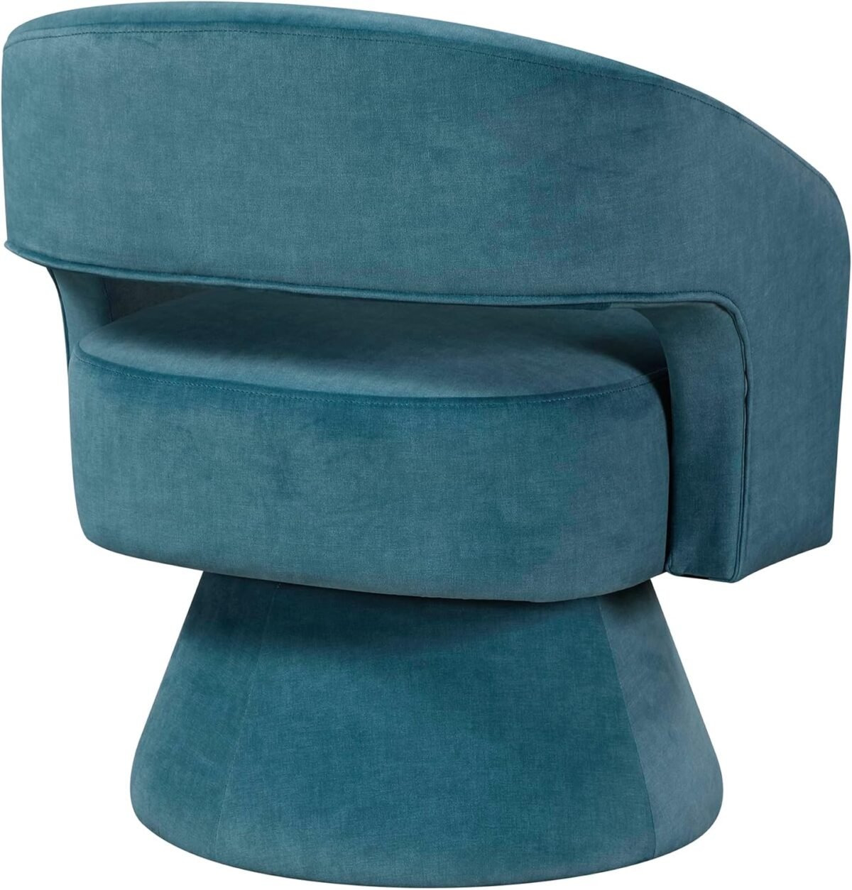1747539587 lexicon 360 degree swivel accent chair arm chair modern comfy velvet barrel chair open back round chair with metal swivel base club armchair for living roombedroomoffice dark teal.jpg