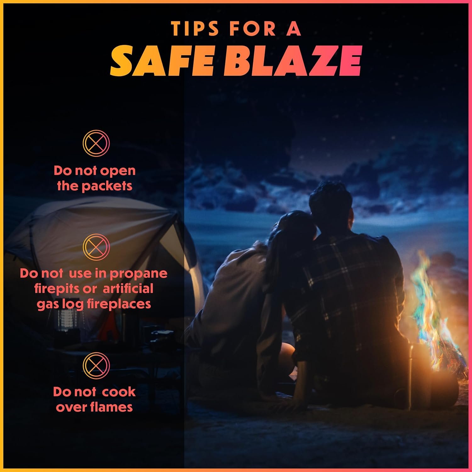 1747542686 magical flames fire color changing packets for fire pit indooroutdoor fireplace campfires bonfires 25 pack of flame color changing packets camping accessories.jpg