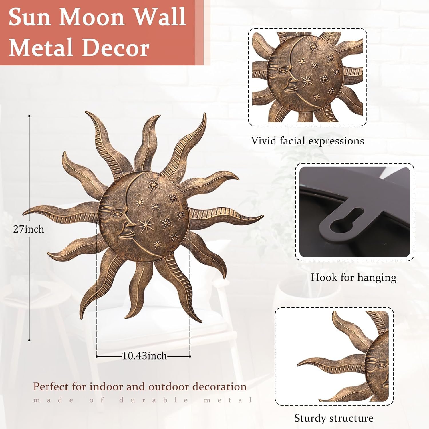 1747552876 vcuteka 27 sun metal wall art outdoor decor moon wall decoration metal wall sculpture hanging garden wall art wall sculpture for indoor outdoor patio fence decor gold.jpg