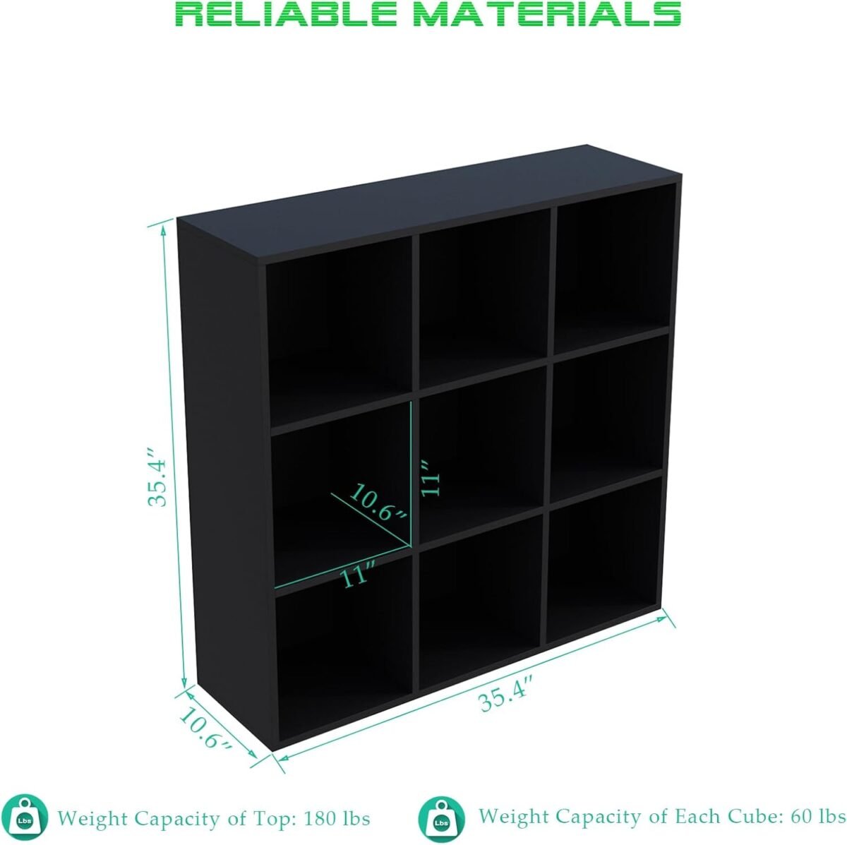 1747574109 9 cube storage shelf bookcase wooden 3 tier free standing open bookshelf for home and office organizer cabinet in black.jpg