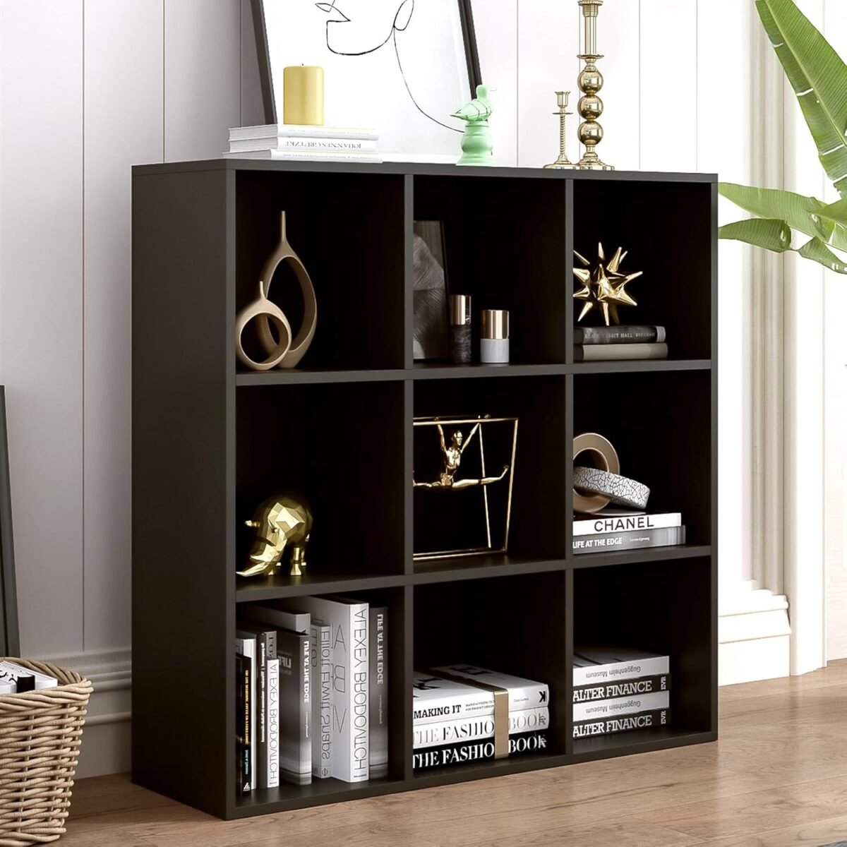 1747574114 9 cube storage shelf bookcase wooden 3 tier free standing open bookshelf for home and office organizer cabinet in black.jpg