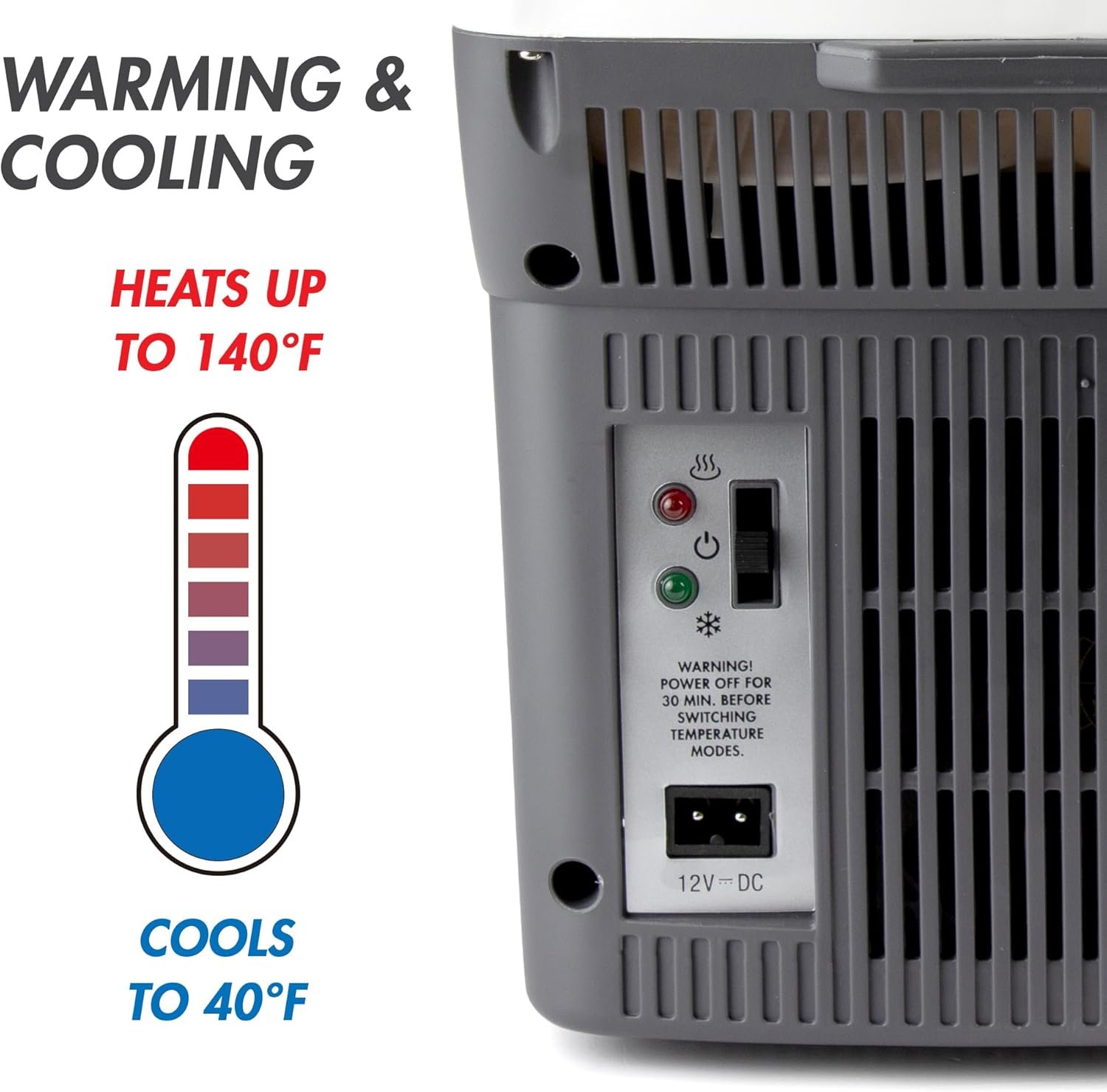 1747577844 wagan el6206 12v 6 quart personal thermoelectric 6 liter capacity portable electric cooler warmer with 1224v dc small fridge for car rv and camping use ul listed.jpg