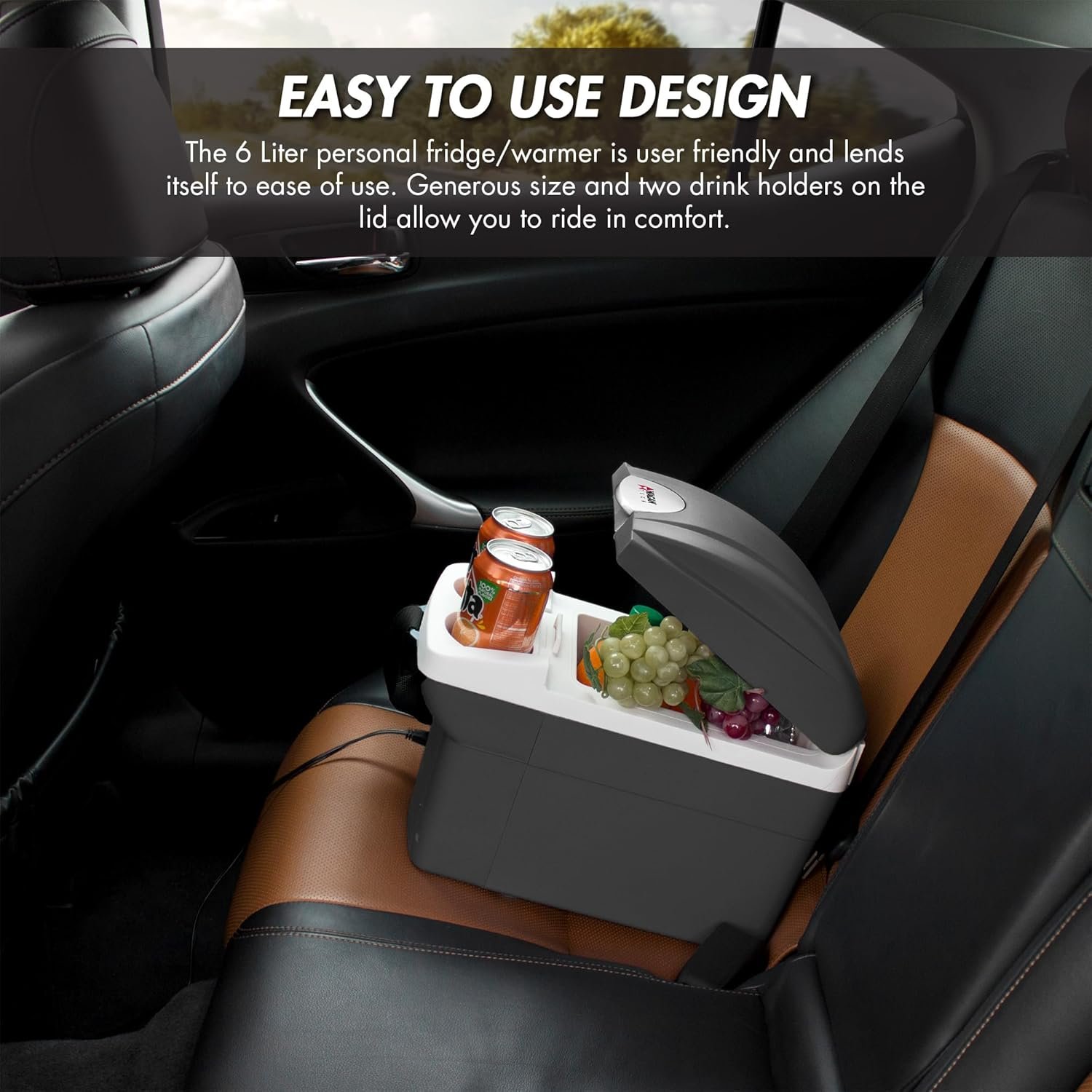 1747577847 wagan el6206 12v 6 quart personal thermoelectric 6 liter capacity portable electric cooler warmer with 1224v dc small fridge for car rv and camping use ul listed.jpg