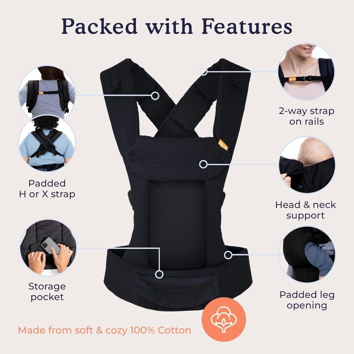 1747603347 beco gemini baby carrier metro black multi position soft structured sling w adjustable straps comfort padding for infanttoddler hip support.jpg