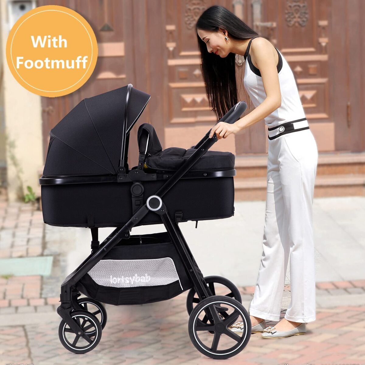 1747603509 2 in 1 baby stroller with bassinet mode folding infant newborn pram stroller with reversible seat toddler strollers for 0 36 months old babies.jpg