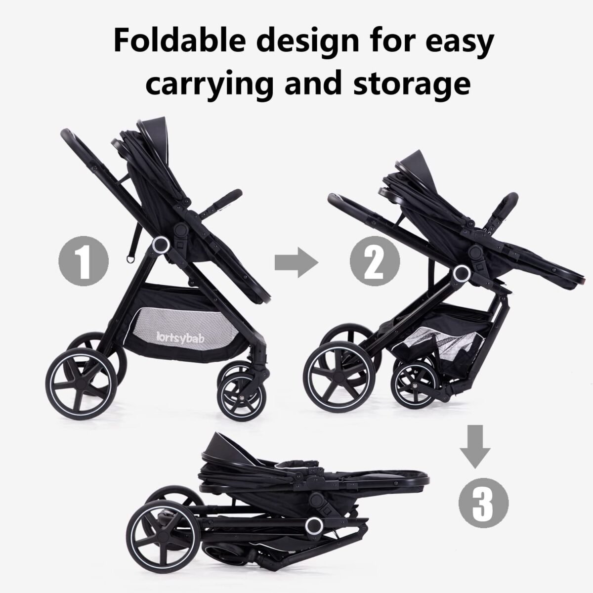 1747603511 2 in 1 baby stroller with bassinet mode folding infant newborn pram stroller with reversible seat toddler strollers for 0 36 months old babies.jpg