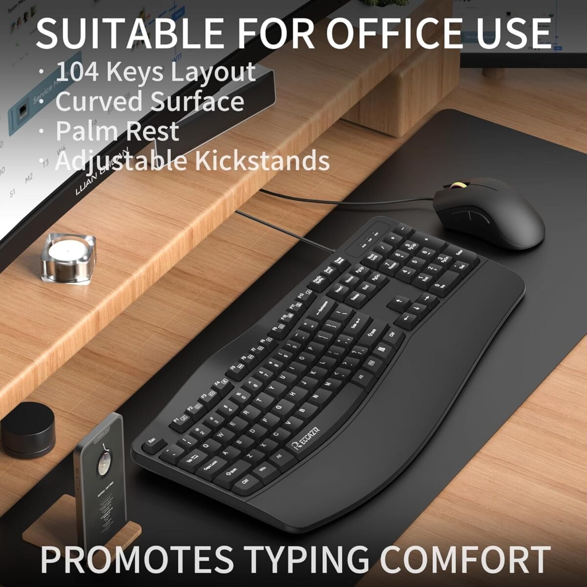 1747616116 ergonomic keyboard wired computer usb keyboard with wrist rest spill resistant wave keys for natural typing compatible with windowspclaptopblack.jpg