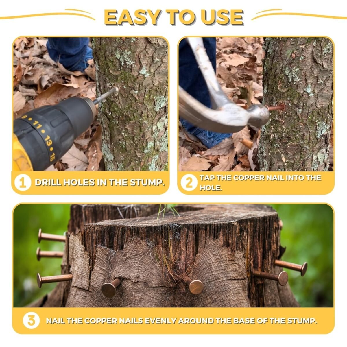 1747656847 dubbs hardware 12 pack pure copper 4 inch nail spikes heavy duty tree stump root killer eco friendly chemical free tree removal usa made durable spikes for landscaping gardening.jpg