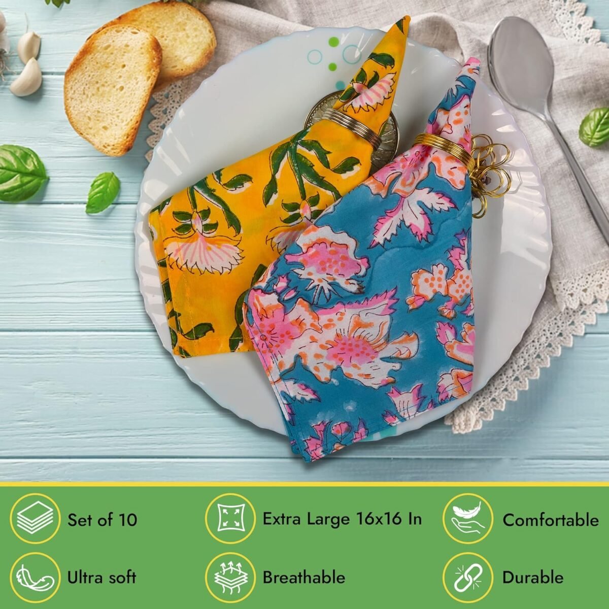 1747668929 diyanaimpex 10 pc cotton cloth napkins hand block print hand made size 16x16 inch printed home decor indian eco friendly mix lot dinner napkins multicolor.jpg
