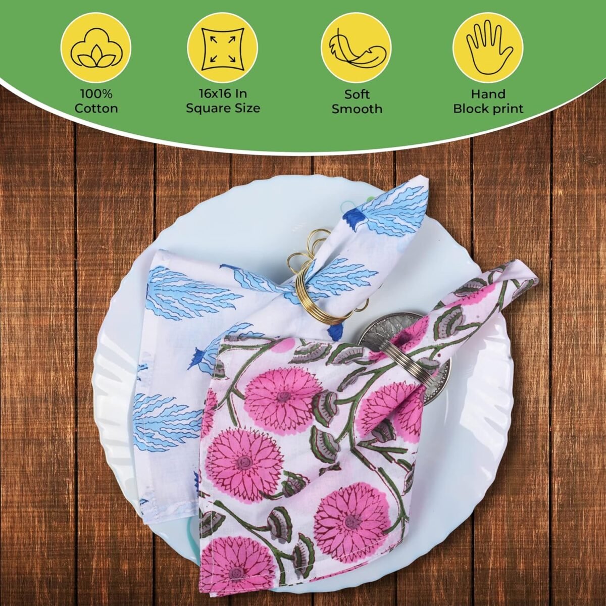 1747668933 diyanaimpex 10 pc cotton cloth napkins hand block print hand made size 16x16 inch printed home decor indian eco friendly mix lot dinner napkins multicolor.jpg