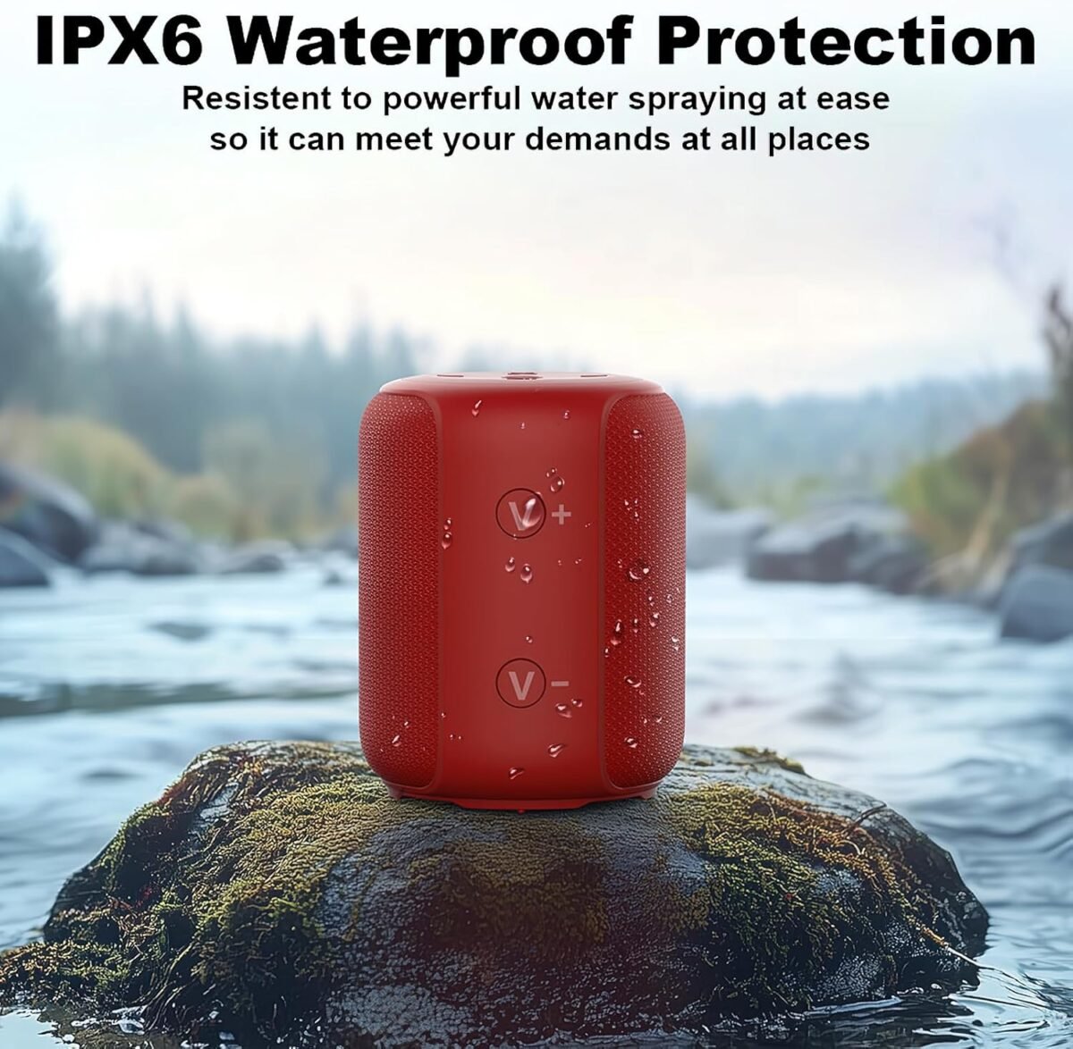 1747672747 bobtot portable speaker bluetooth ipx6 shower speaker waterproof 25h playing time loud and stereo sound with bass dual pairing for party camping travel red.jpg