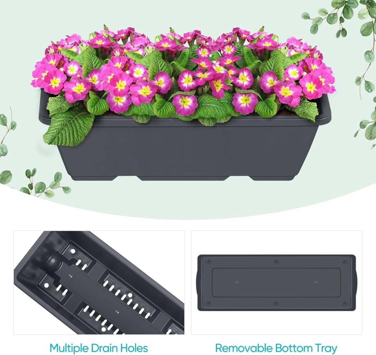 1747712180 vertical garden planter 3 tier raised garden bed herb planter outdoor standing garden planter box with drainage holes removable tray for patio balcony porch grey.jpg