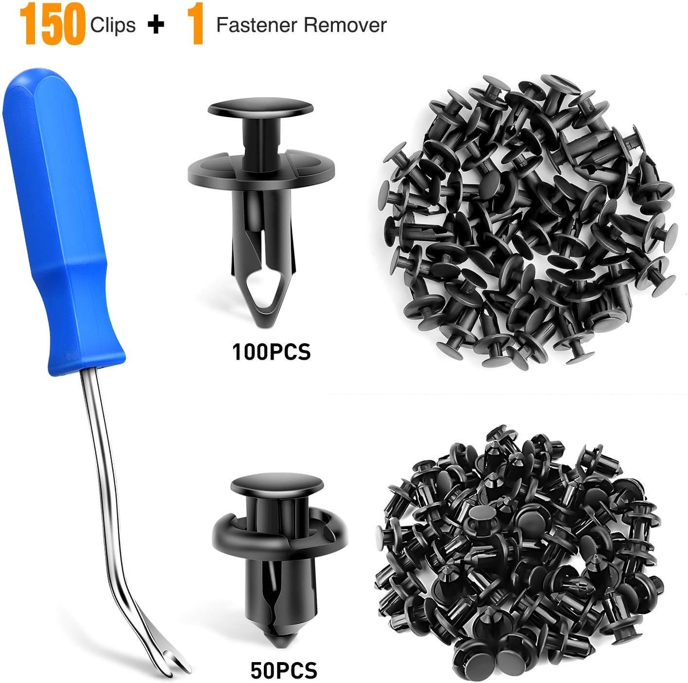 1747736394 gooacc 150 pcs push type bumper fasteners rivet clips 2 sizes universal auto clips fastener for bumper fender clips replacement fastener removal tool included 150pcs clip.jpg