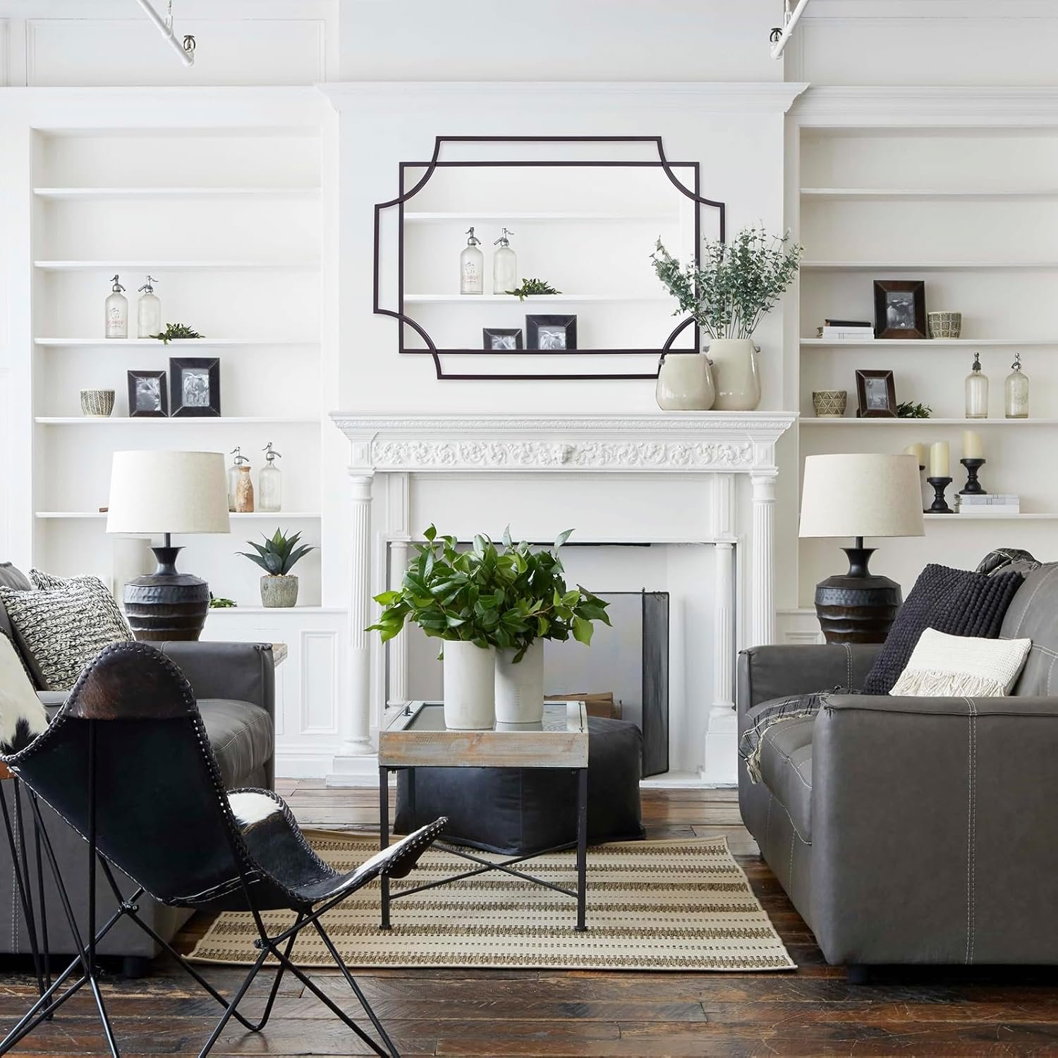 1747749370 black wall mirror for living room 36x24 black bathroom mirror with metal frame antique decorative mirror for living room entryway dining room decor.jpg