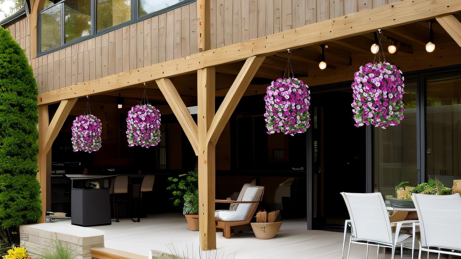 1747786724 hanging baskets with artificial flowers for plants outdoor indoor faux silk morning glory vines faux green plant arrangement for garden patio spring summer decordarkorchid.jpg