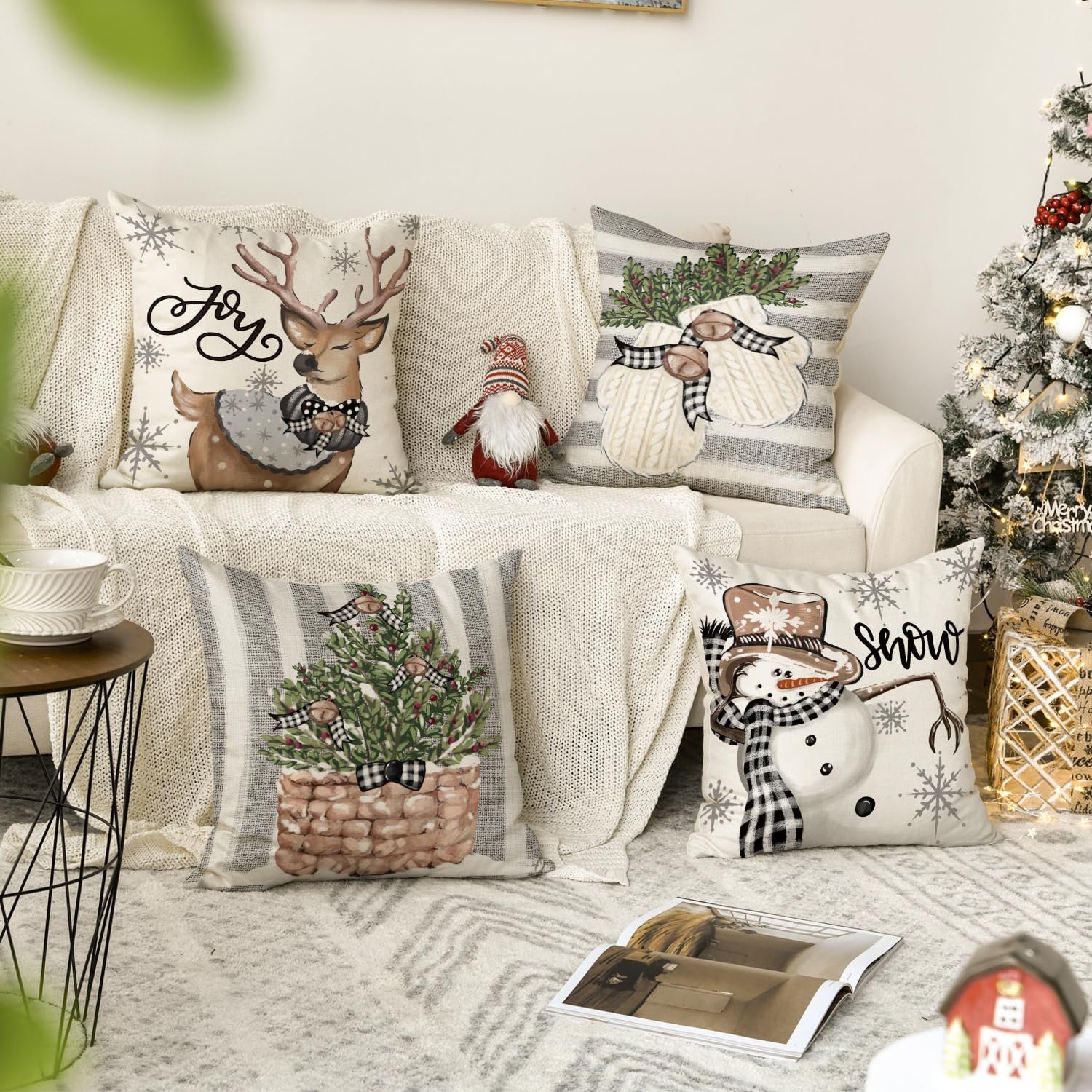 1747834659 avoin colorlife christmas snowman reindeer gloves eucalyptus throw pillow covers 18 x 18 inch winter holiday stripes cushion case decoration for sofa couch set of 4.jpg