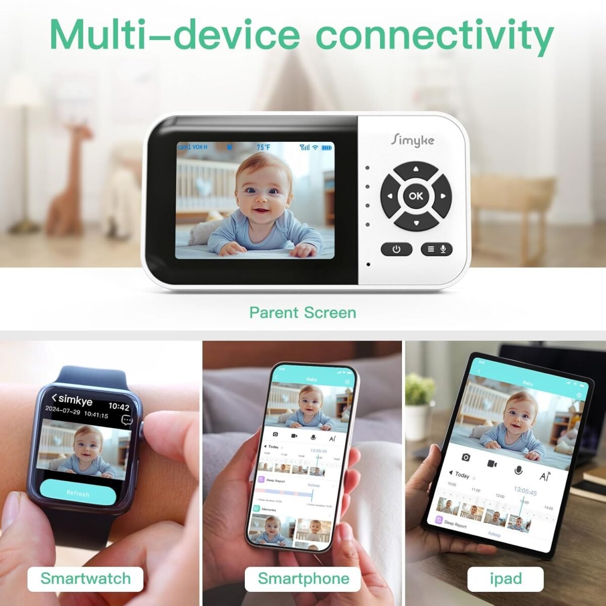1747896940 smart video baby monitor with camera and audiodual modewifi onoff switch2.8inch displayapp1080p camera1500ft long rangenight visionfeeding clocktemperature detection2 way talk.jpg