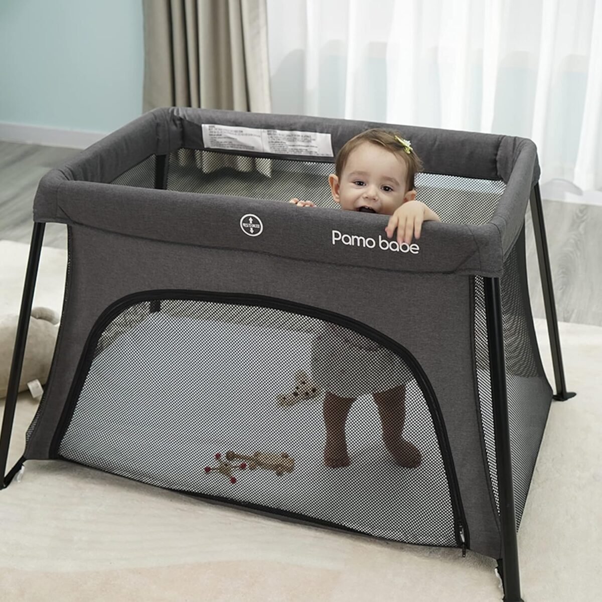 1747897065 pamo babe travel crib for baby mini lightweight baby playard with zip door easy to carry.jpg