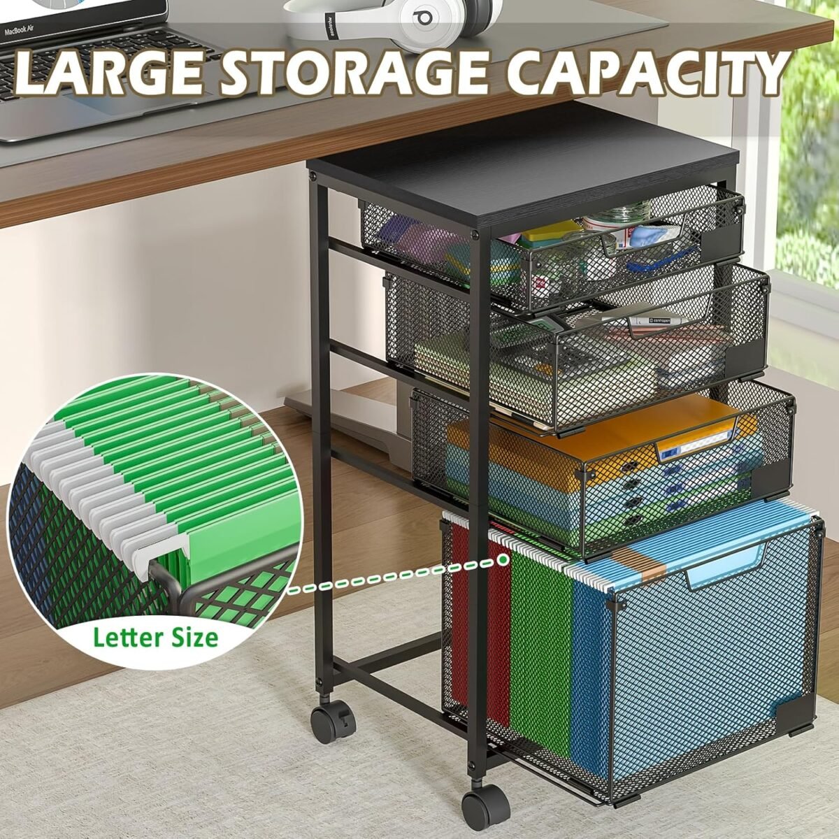 1747915341 rolling file cart with 4 storage drawers filing cabinet for home office hanging file folder organizer with wheels under desk utility craft cart printer stand black patent pending.jpg