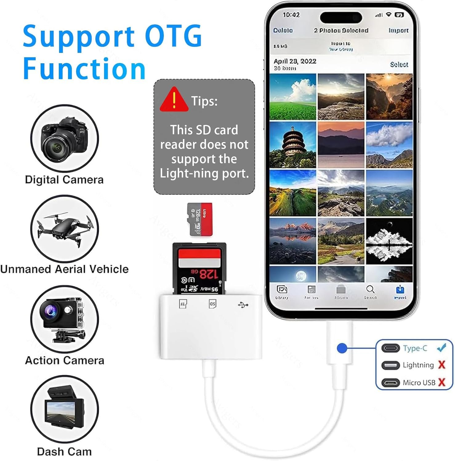 1747922128 usb c to sd card reader sd card adapter with sdmicrosd usb 3 ports usbc memory card reader for iphone 1516 pro max ipad proairmini mac macbook proair and more usb ctype c devices.jpg