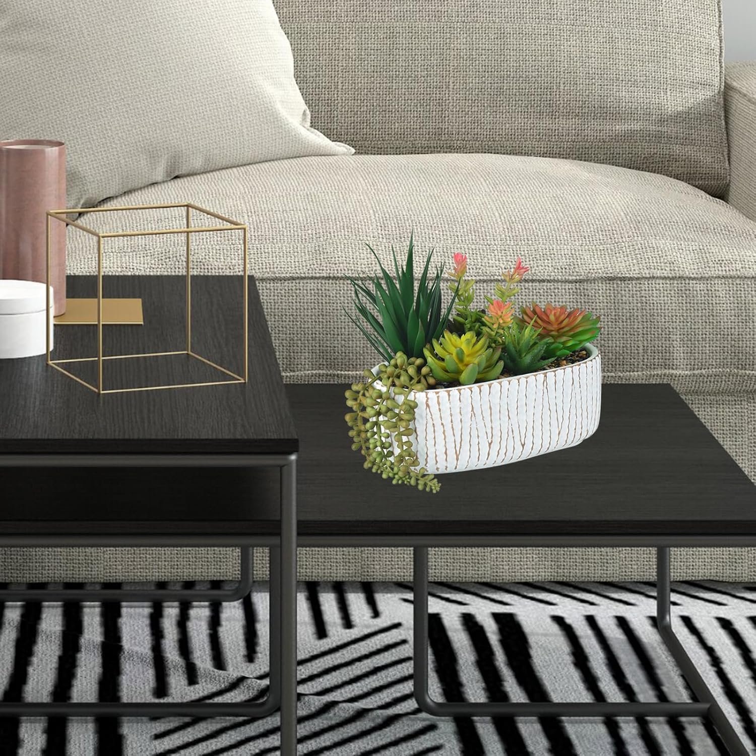 1747931351 fake house plants artificial 8.7 assorted faux succulents in pots for office desk decor and bathroom plants decor small shelf decor and cute fake plants for room kitchen.jpg