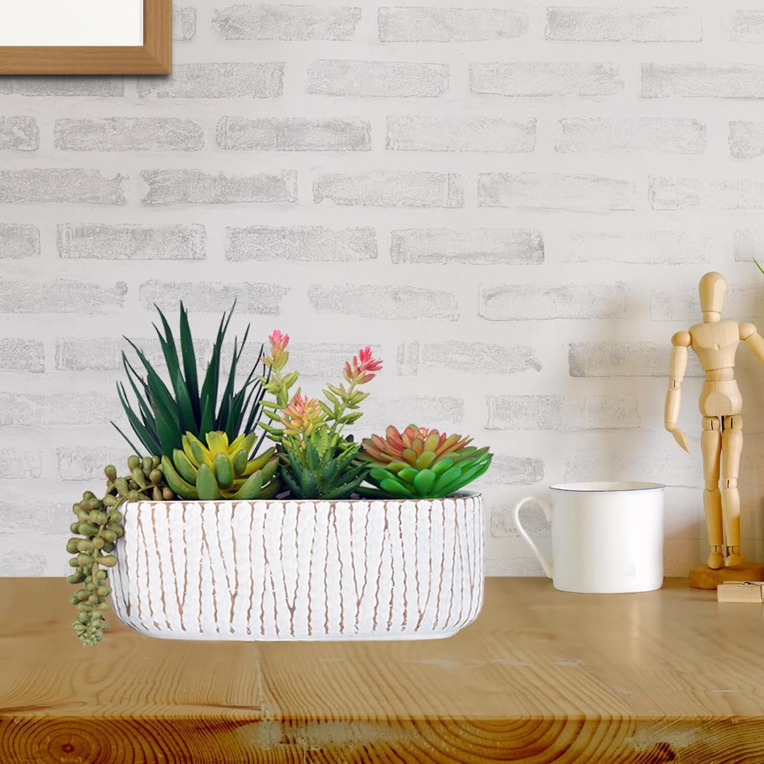 1747931352 fake house plants artificial 8.7 assorted faux succulents in pots for office desk decor and bathroom plants decor small shelf decor and cute fake plants for room kitchen.jpg